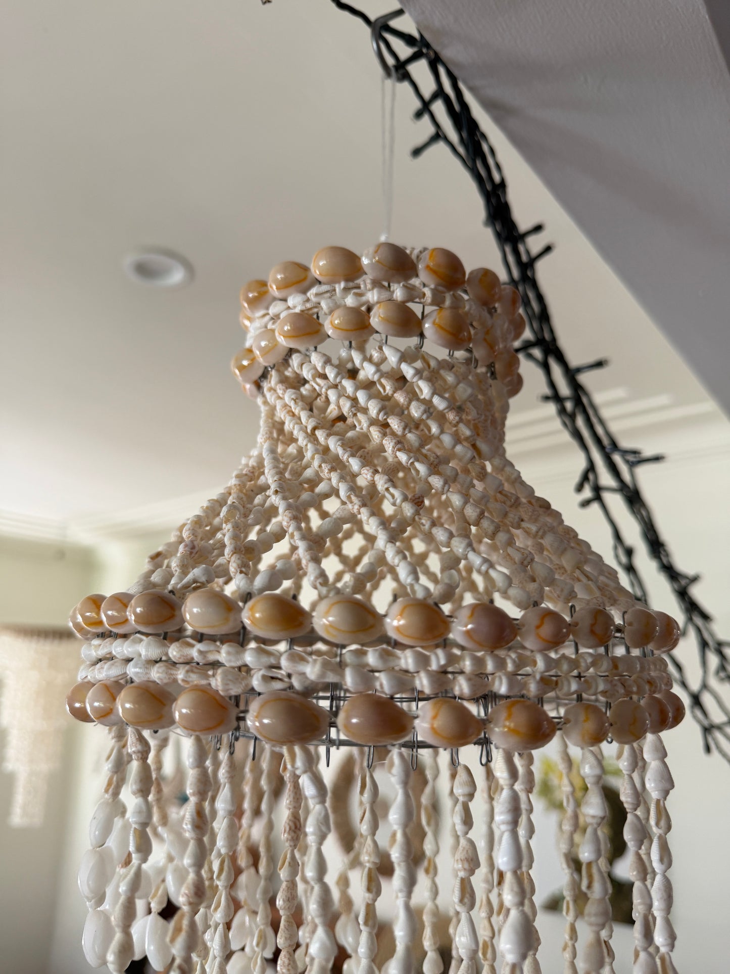 Tropical BoHo Small Shells Wind Chime Chandelier | Hanging | Medium | ONLY 1 LEFT