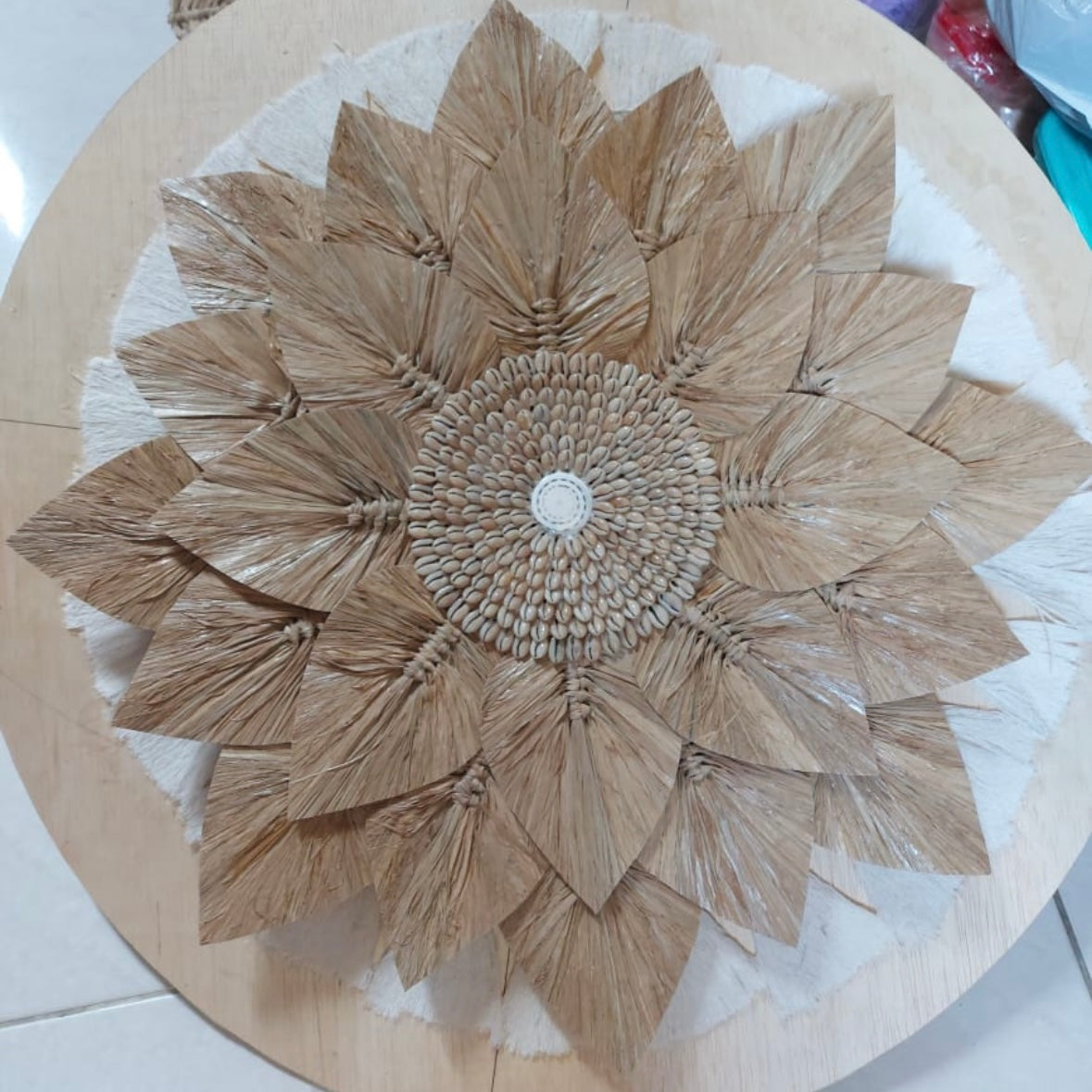 BoHo Lotus Flower Grass Juju Wall Hanging | COWRIE