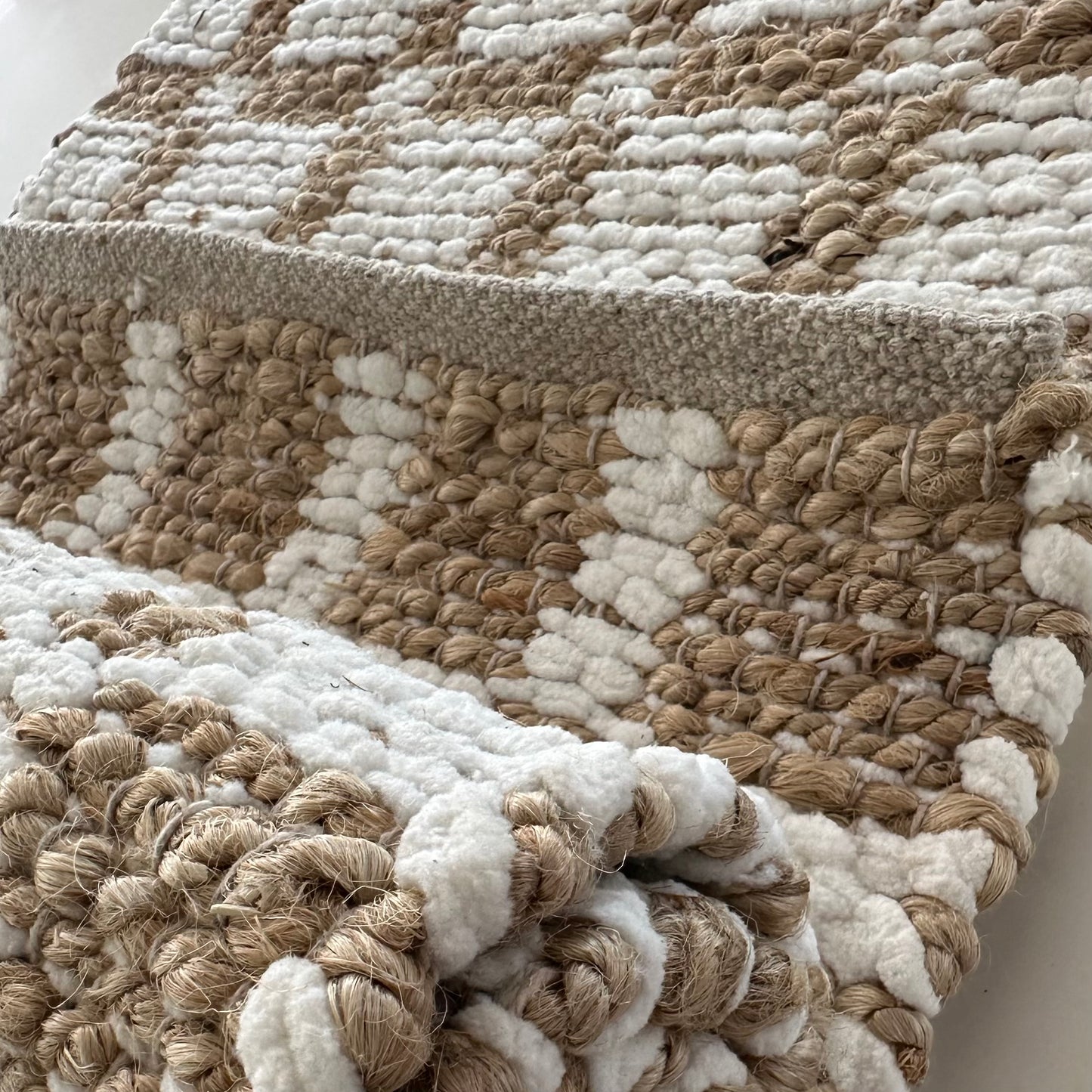 Coastal Home Jute & Chenille Table Runner | Checker | NEW ARRIVAL