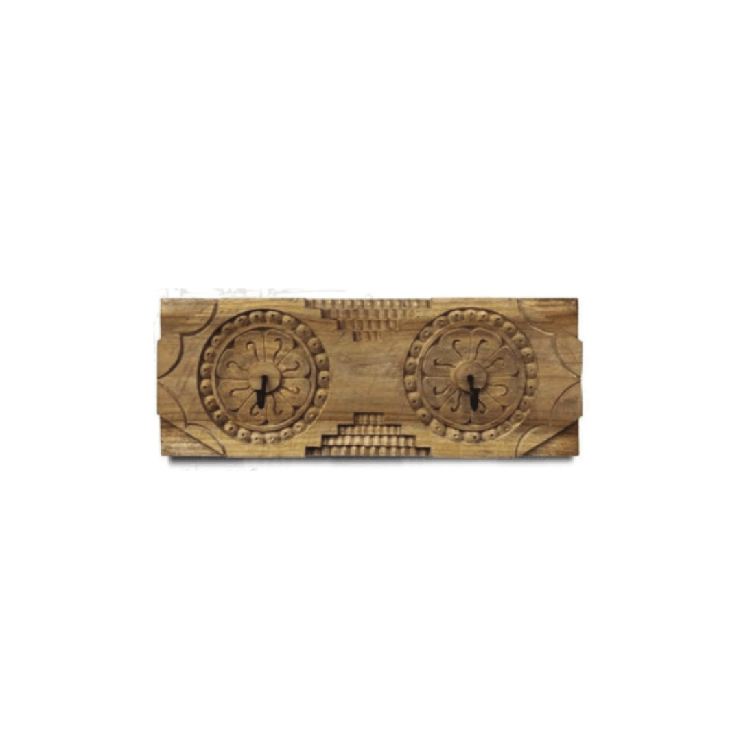 BoHo Carved Wooden Wall Hook | 2 Hooks
