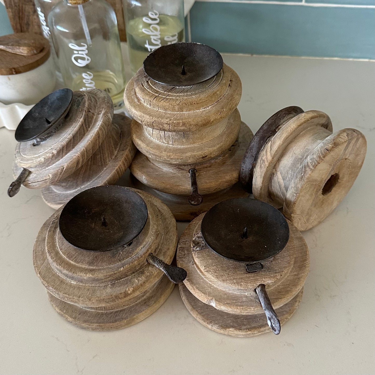 Wooden Vintage Candle Stand | Small