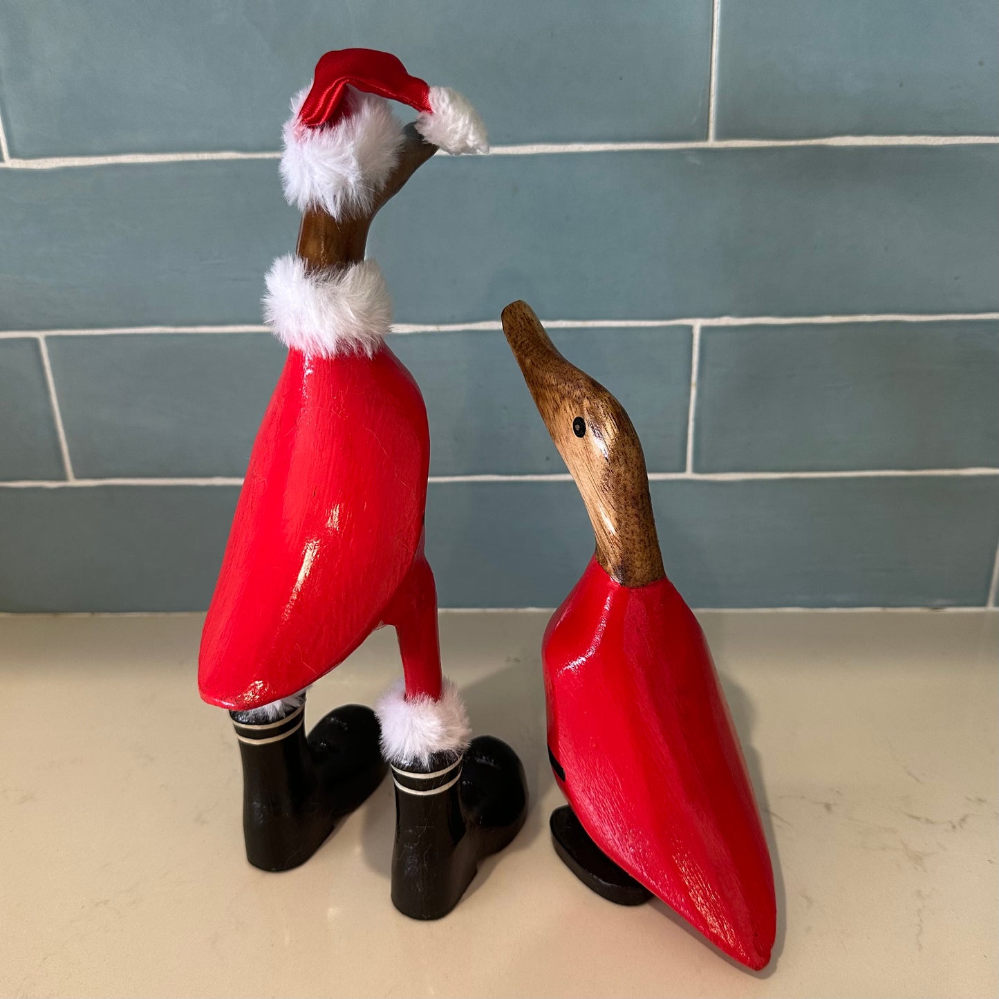 Boho Wooden Christmas Ducks | Father + Son | ONLY 1 SET LEFT