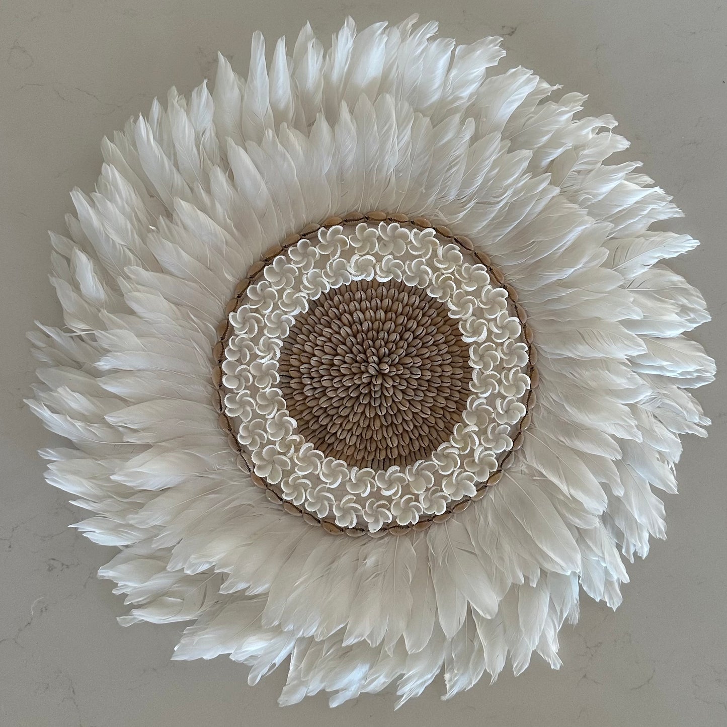 Malia Boho Juju Hat | White | Cowrie + Shell