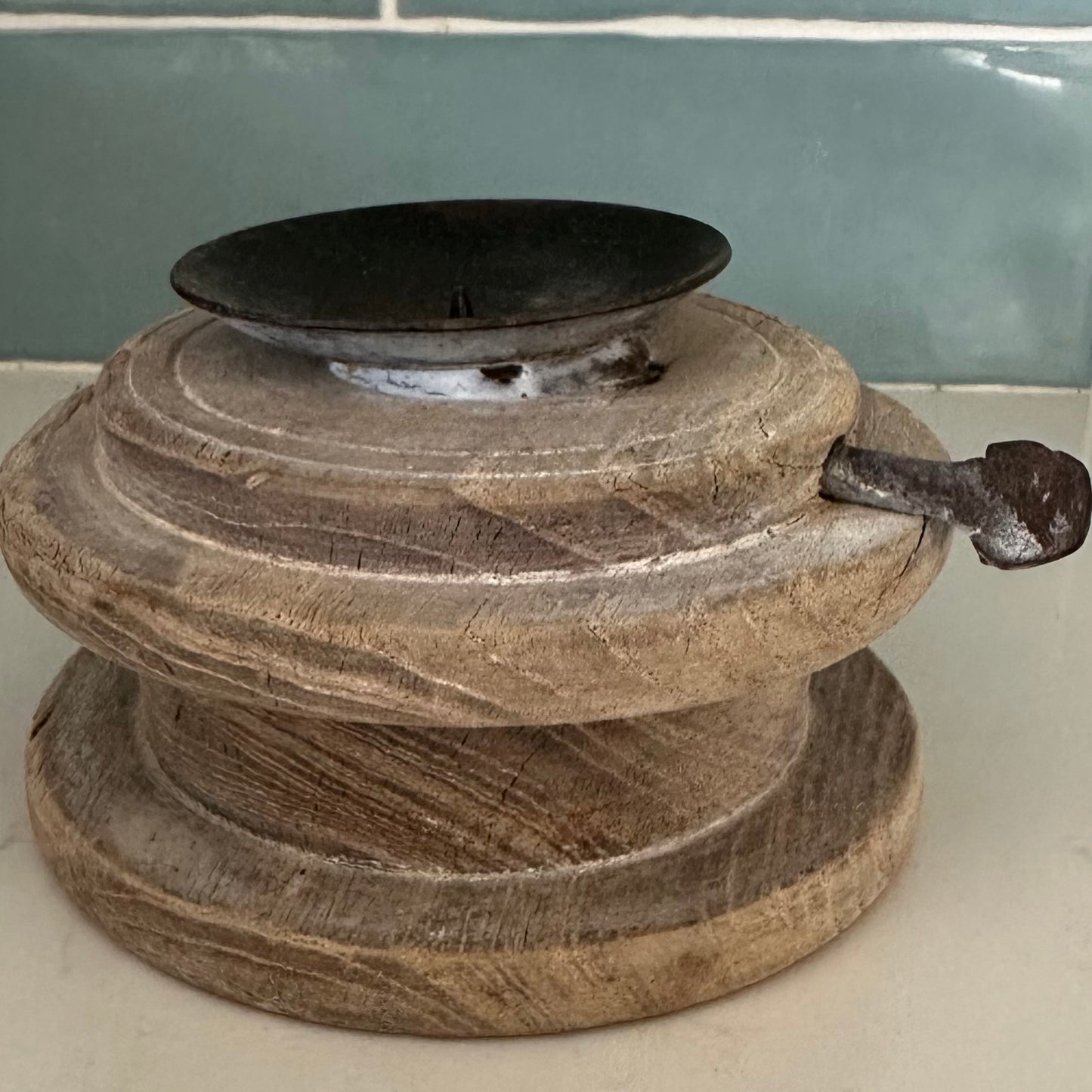 Wooden Vintage Candle Stand | Small