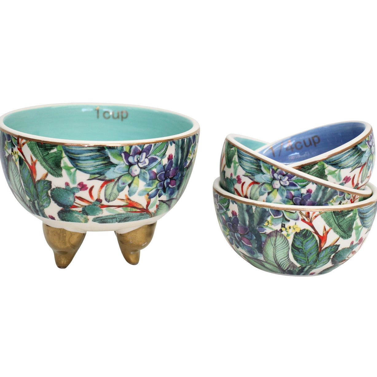 Measuring Cups Tropical | Porcelain | Set of 4 | RESTOCKED