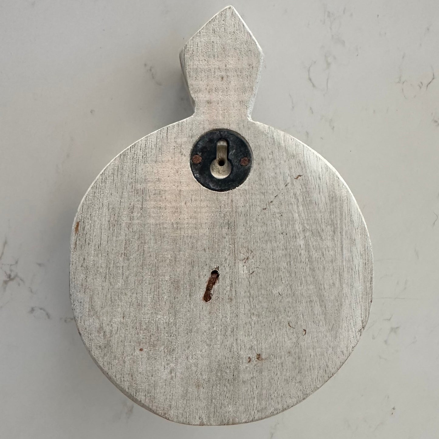 BoHo Indian Whitewashed Carved Wall Hook | Single