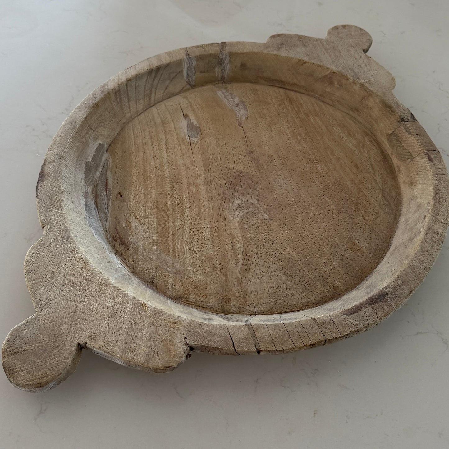 Raw Vintage Bleached Indian Parat Plate | Large | Style C