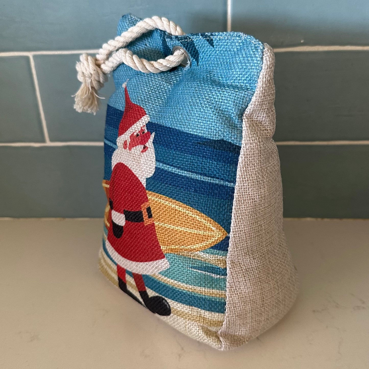 Door Stop Surfing Santa