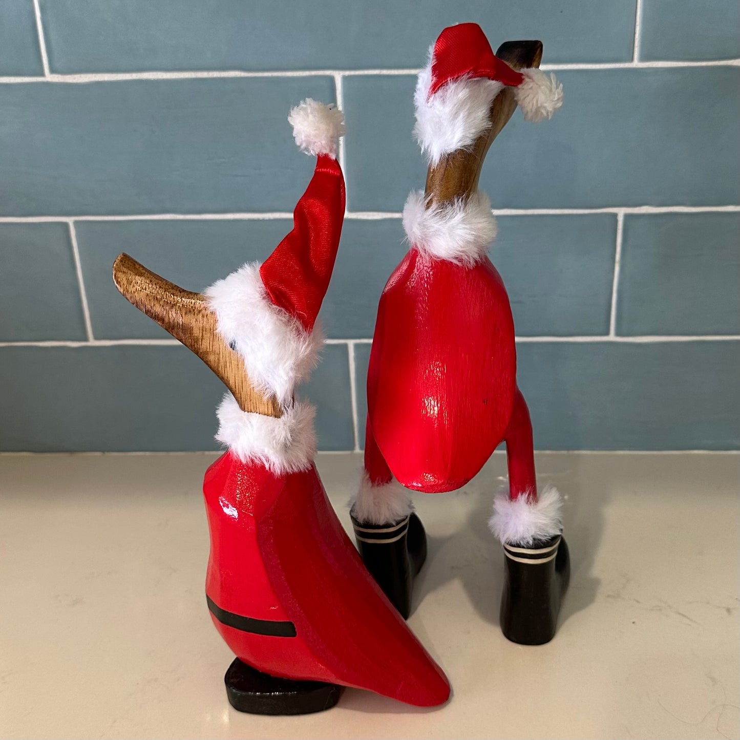 Boho Wooden Christmas Ducks | Duo | ONLY 1 SET LEFT