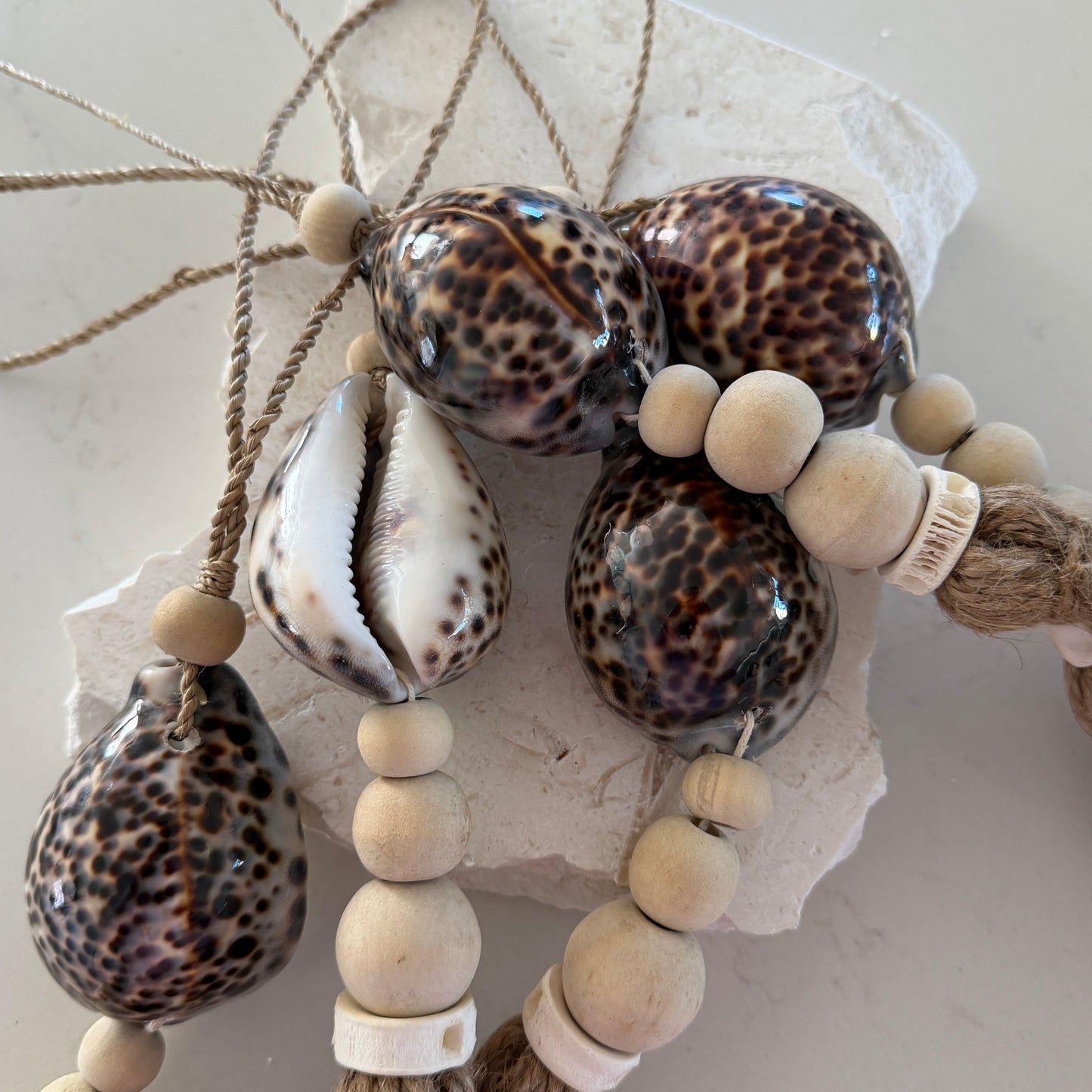 Cowrie & Beads Shell Tassel | Curtain Tie Back | Cowrie Shell