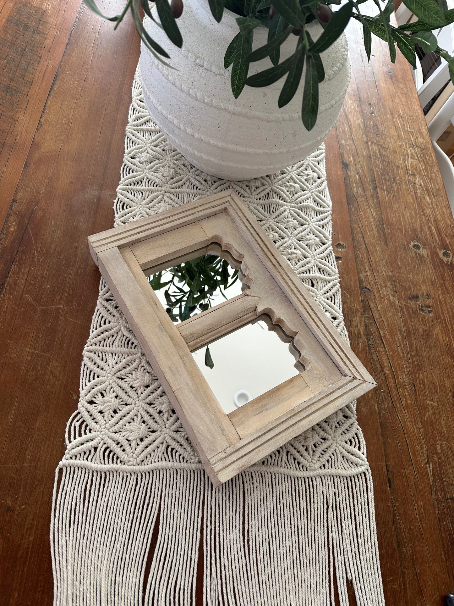 BoHo Vintage Indian Temple Mirror | Bleached | Large | Double Mirror