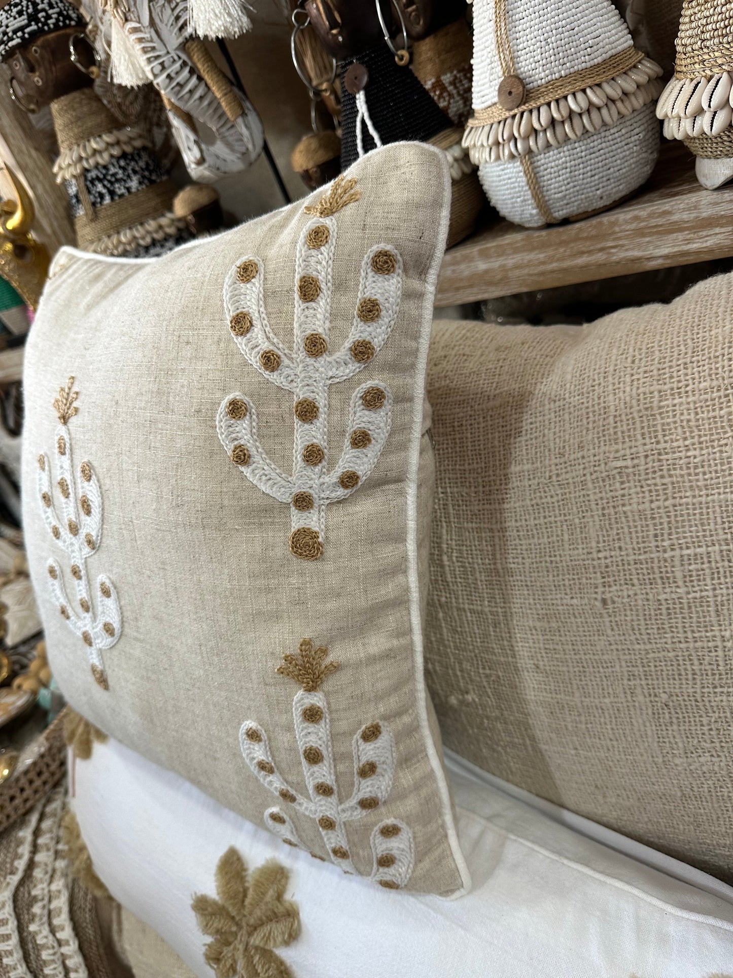 Arizona Boho Cactus Linen Cushion Cover | 2 SIZES | Re Stocked