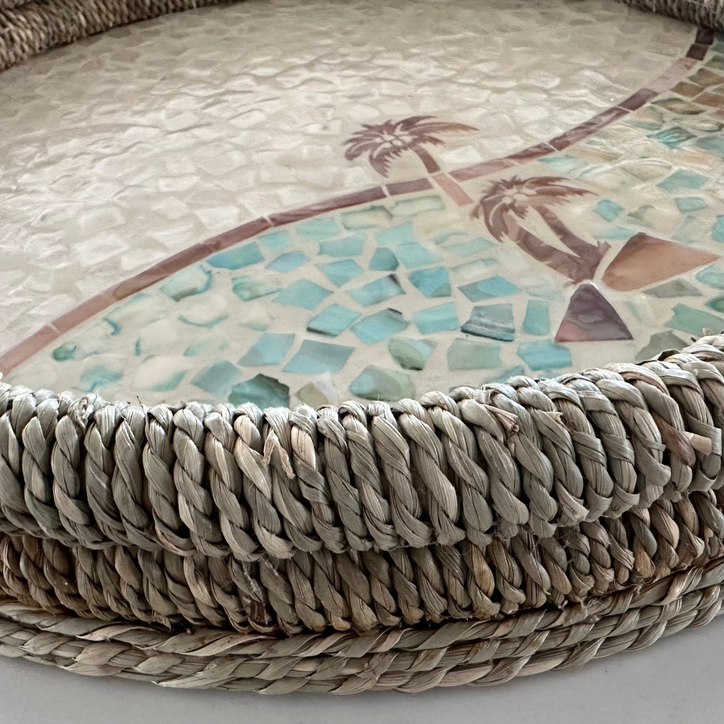 Maui Capiz + Seagrass Tray | Palm