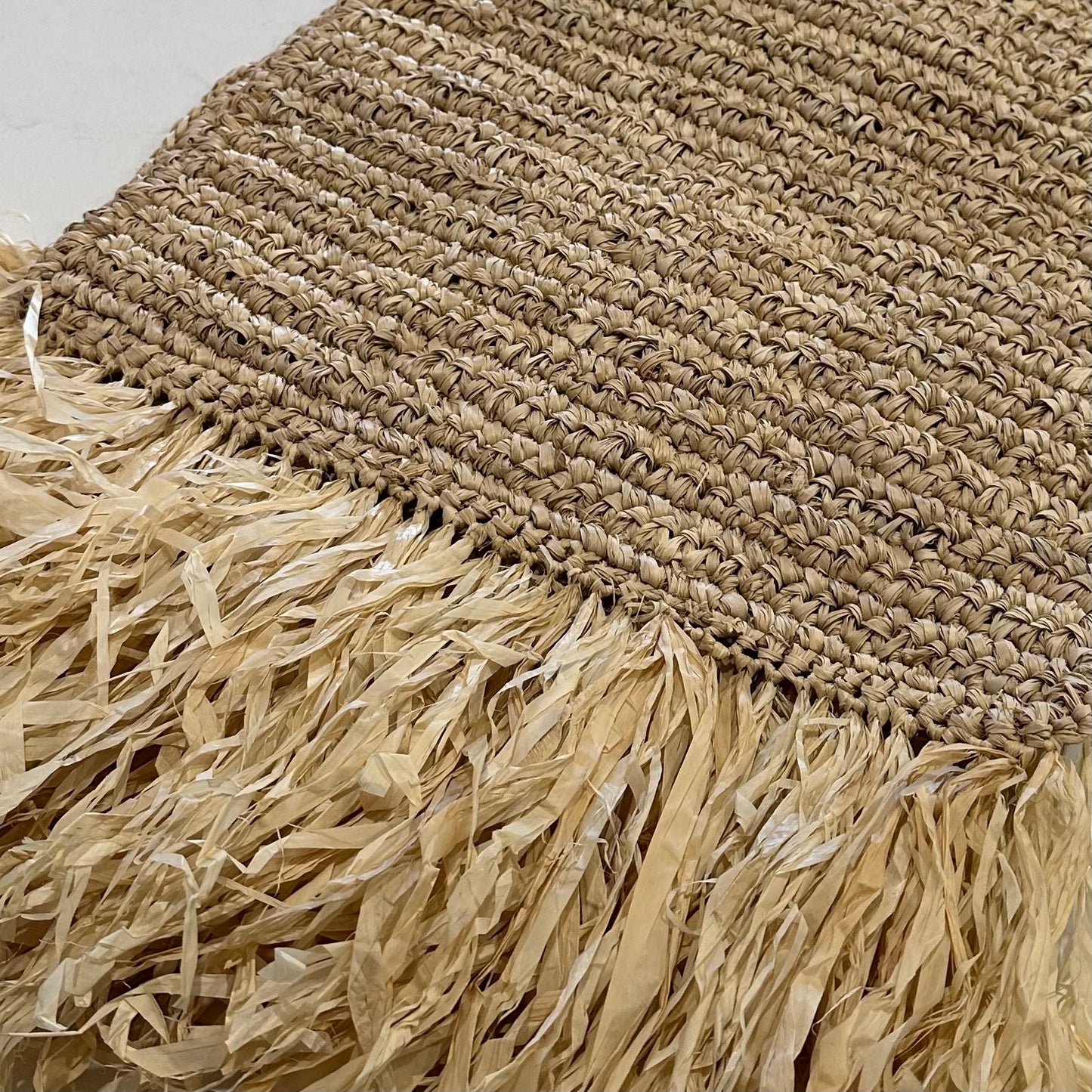 Tahiti Raffia Table/Bed Runner with Bleached Fringe | JUST ARRIVED