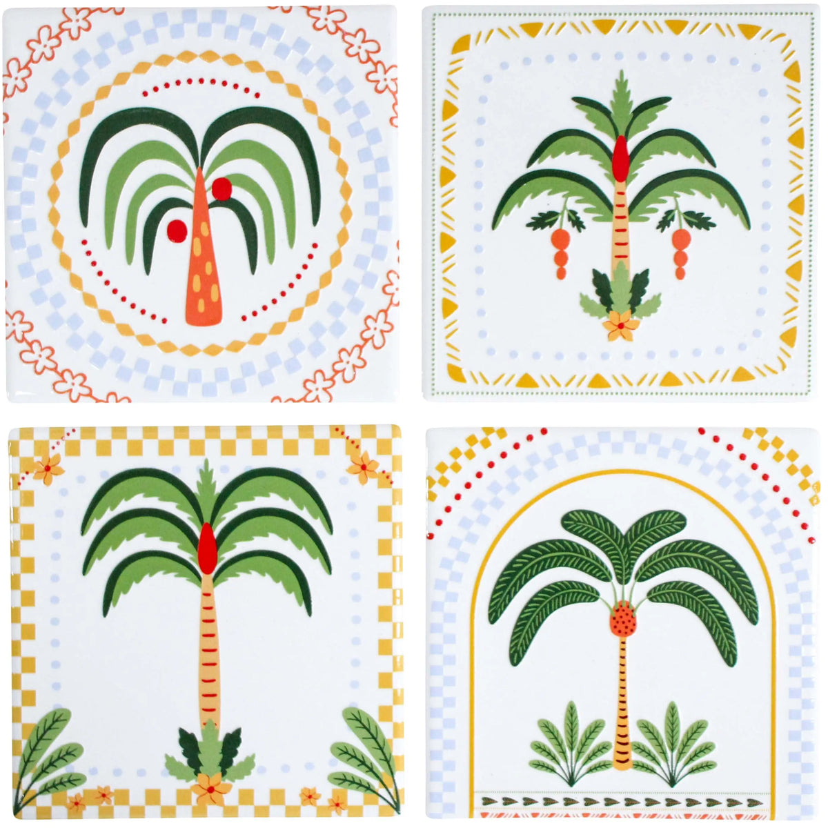 Ceramic Drink Coasters Palm Trees | Summer | NEW ARRIVAL