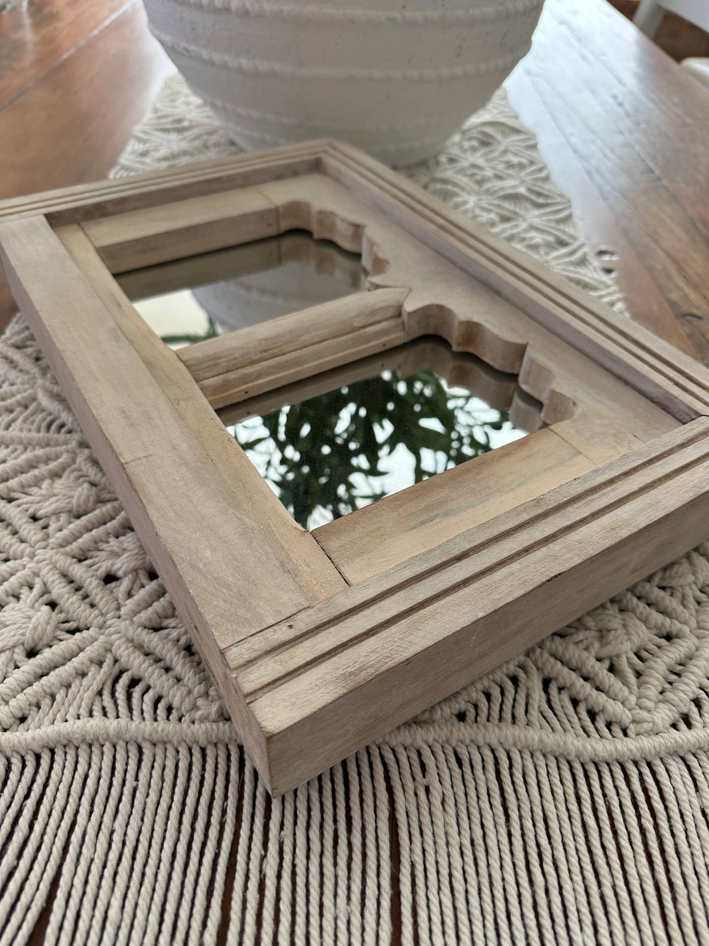 BoHo Vintage Indian Temple Mirror | Bleached | Large | Double Mirror