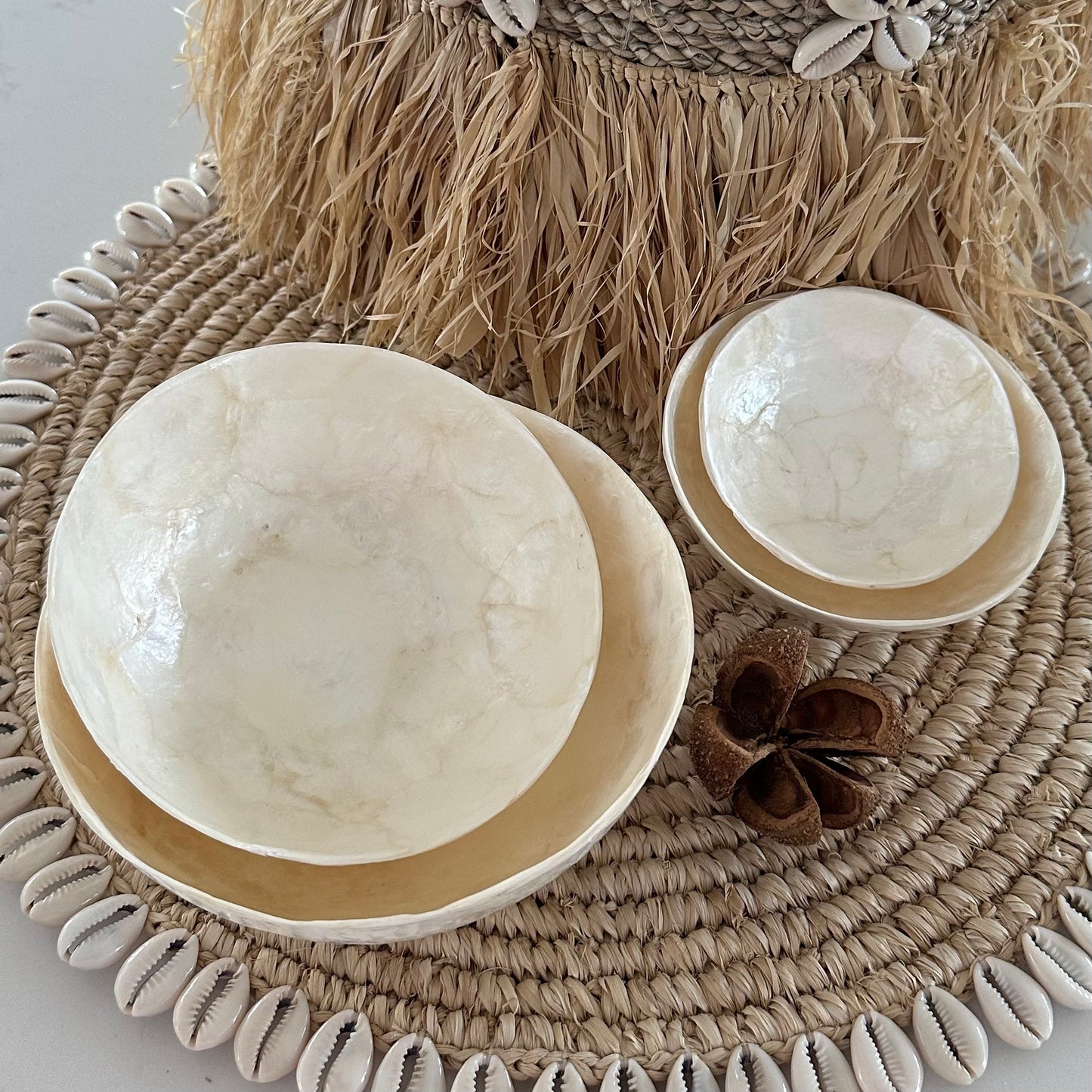Capiz Shell Bowls | Set of 4 | ONLY 1 SET LEFT