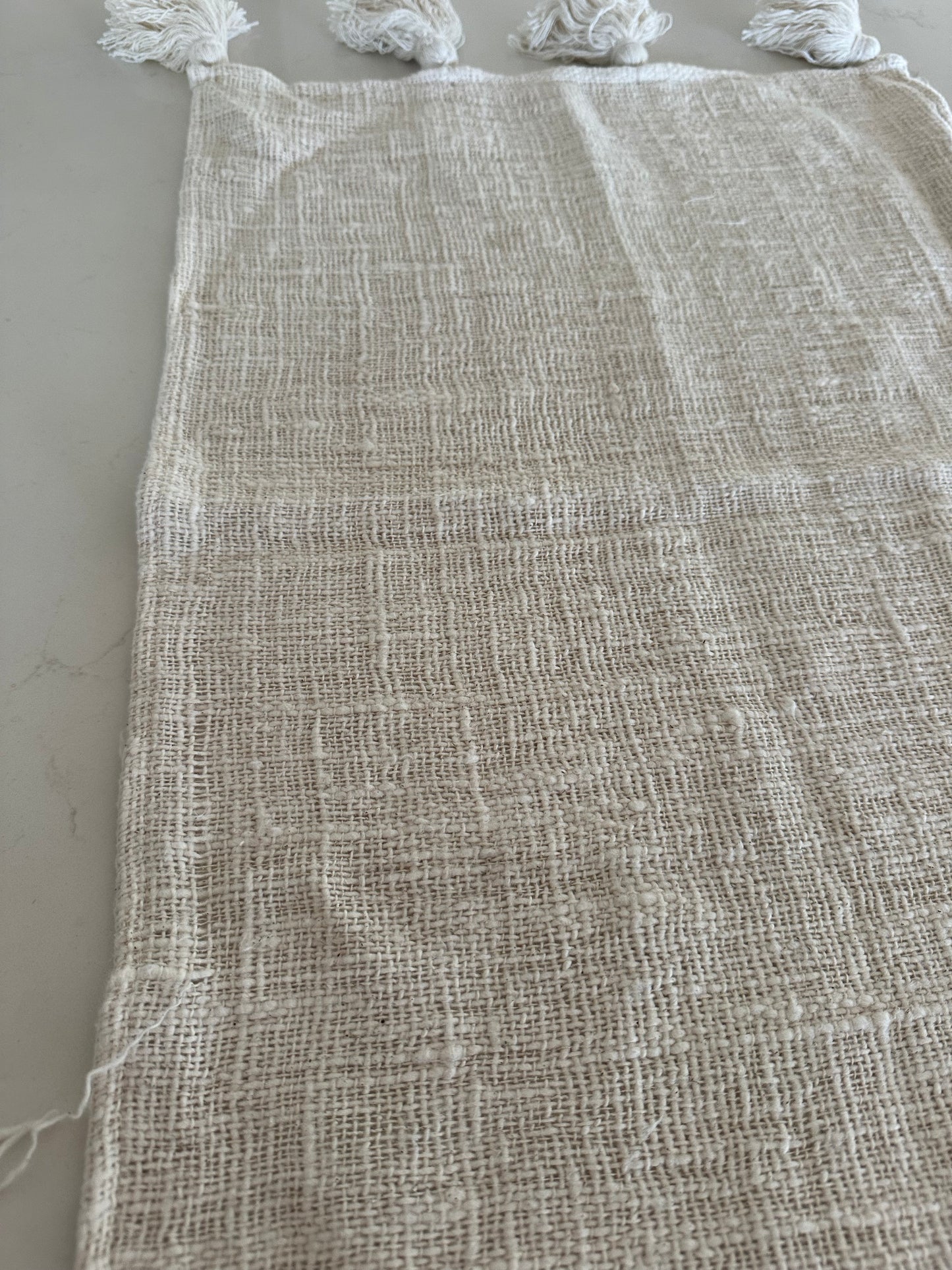 Islands Natural Cotton Table Runner | TASSELS | SECOND A