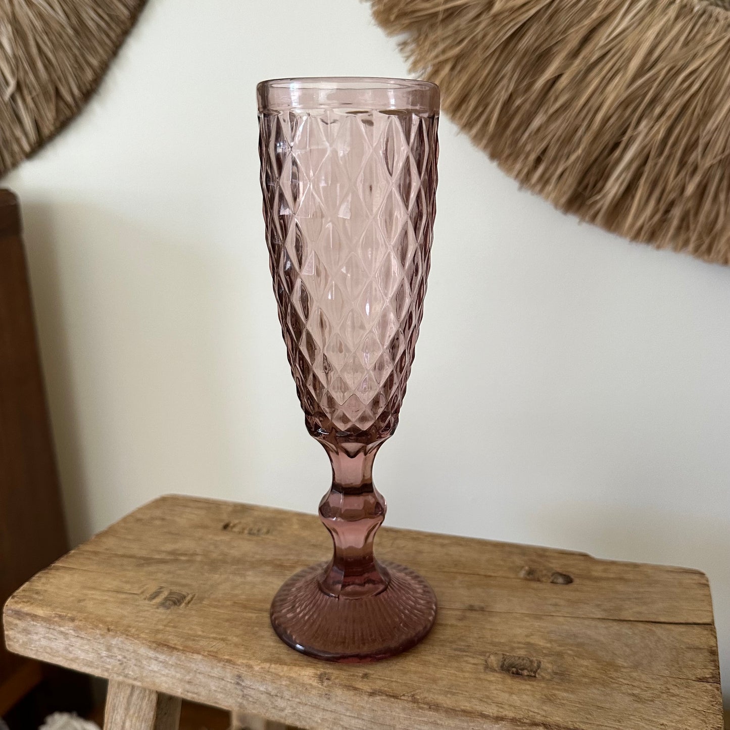 GLASS Champagne Flute | PINK | ONLY 1 SET LEFT