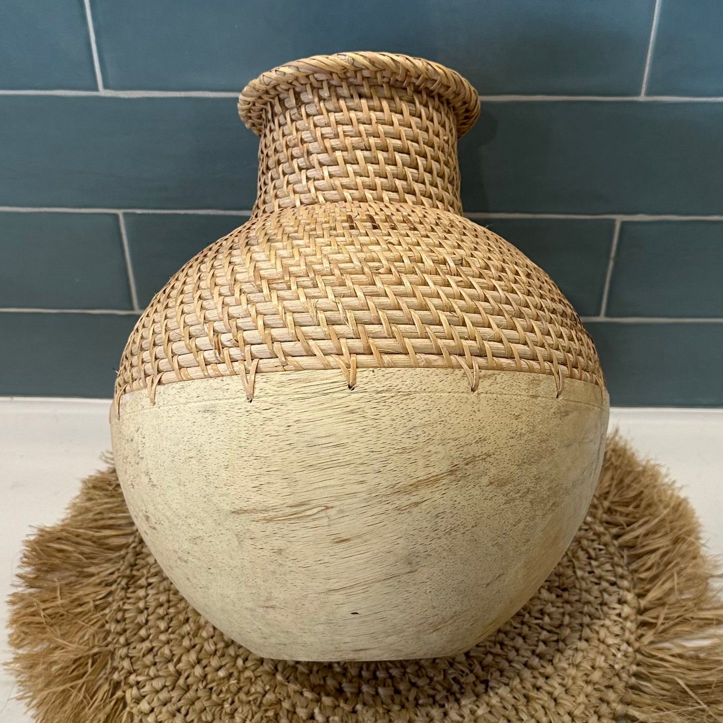 Maka Woven Rattan Pot/Vase | Bleached | LAST 1