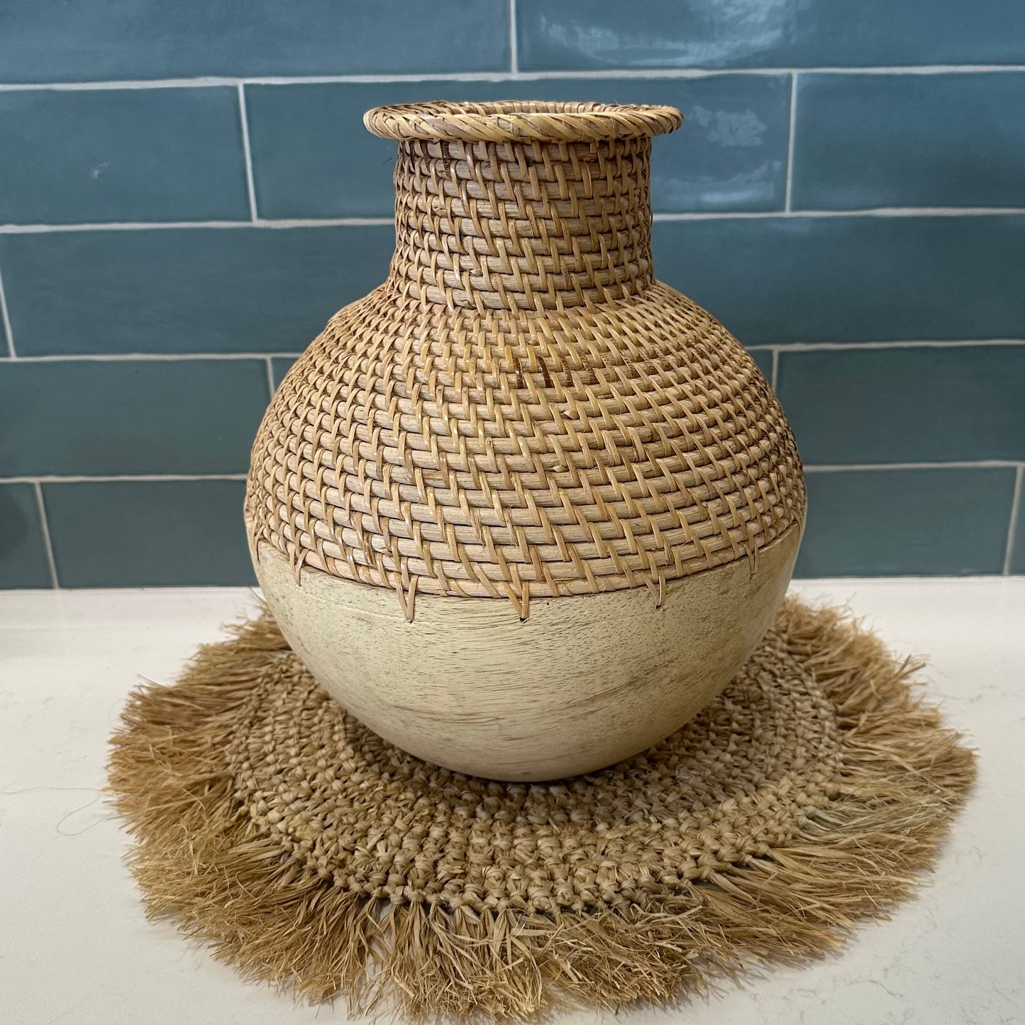 Maka Woven Rattan Pot/Vase | Bleached | LAST 1