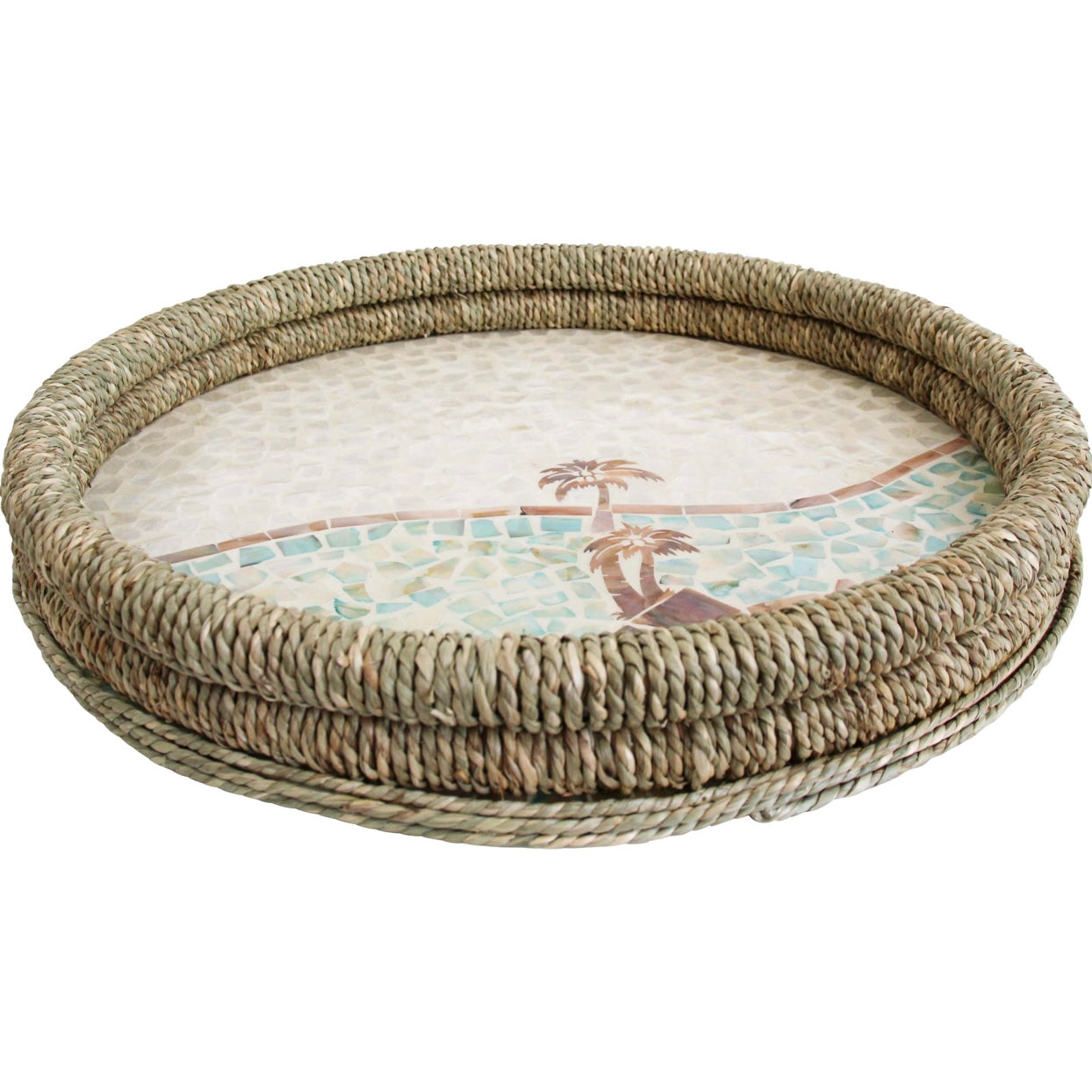 Maui Capiz + Seagrass Tray | Palm