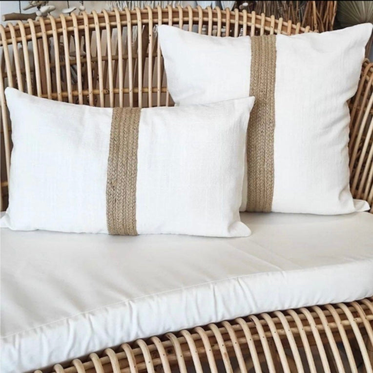 Beaches Coastal Linen Cushion Cover | Ivory | Jute | 2 Styles