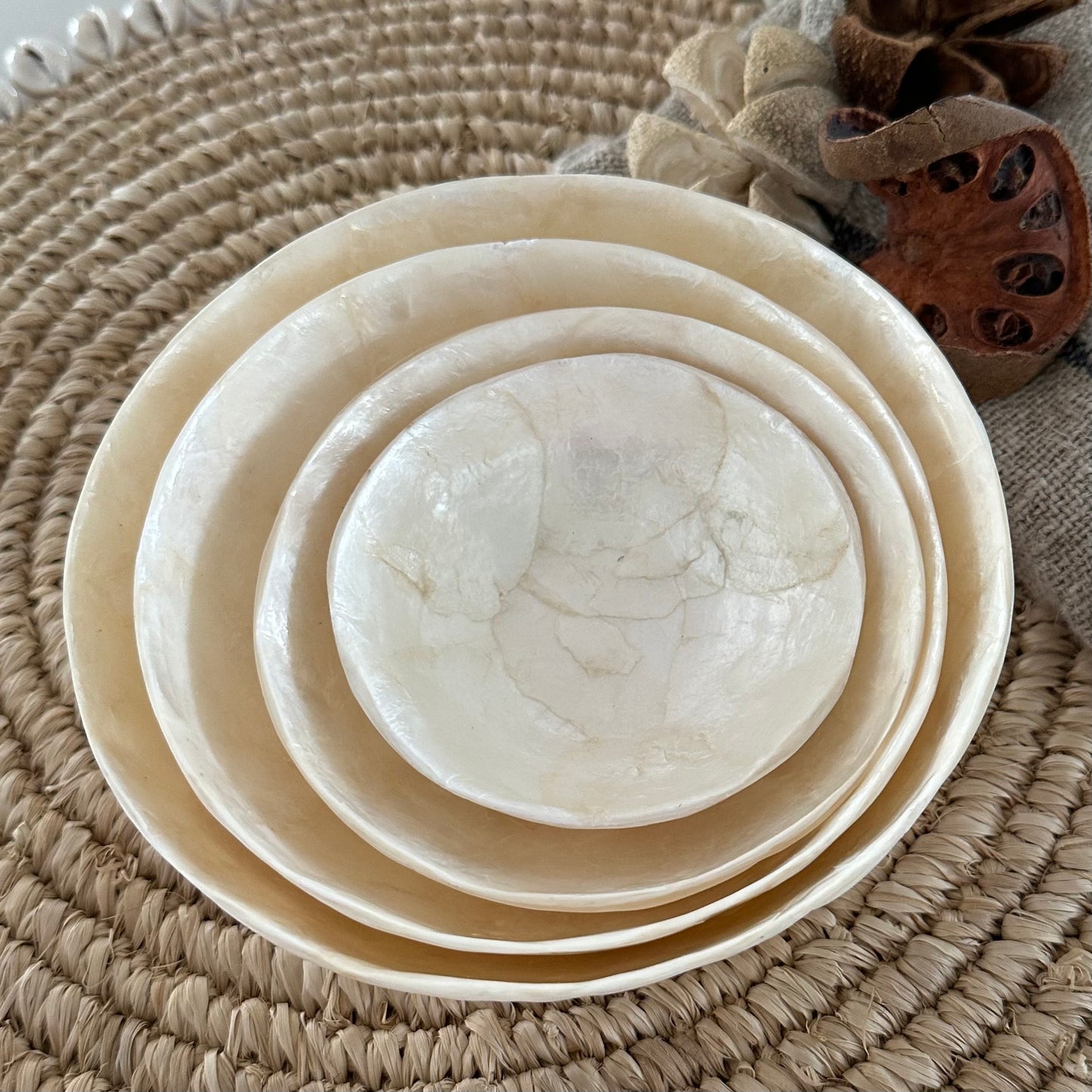 Capiz Shell Bowls | Set of 4 | ONLY 1 SET LEFT