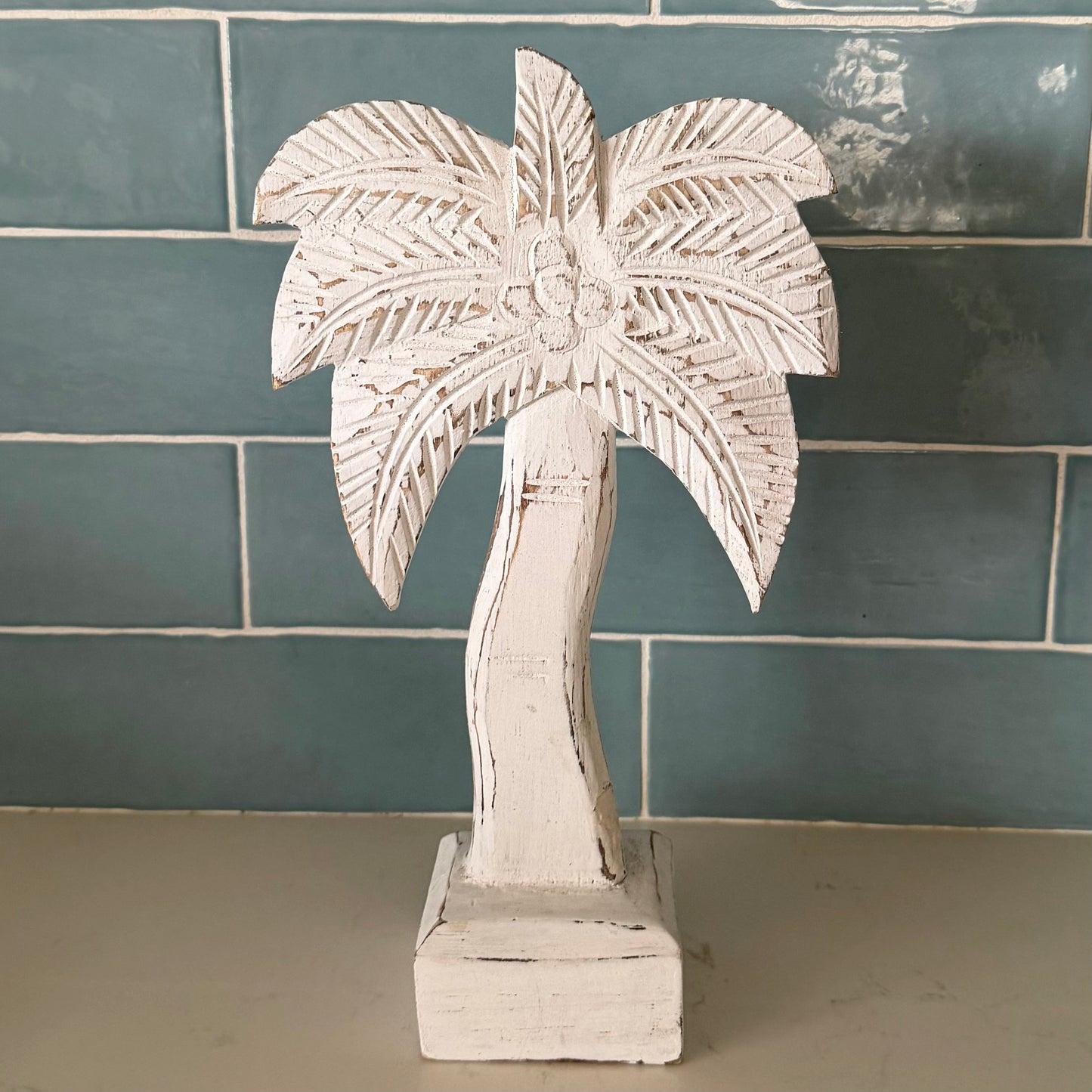 Balinese Timber Palm Tree Whitewashed | 3 SIZES