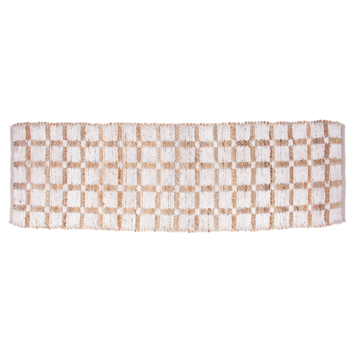 Coastal Home Jute & Chenille Table Runner | Checker | NEW ARRIVAL