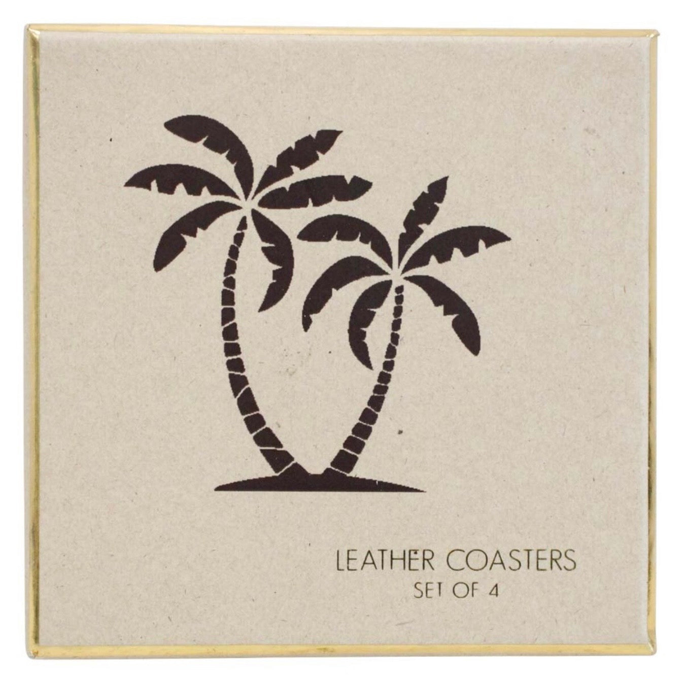 Leather Drink Coasters | Palm | set of 4