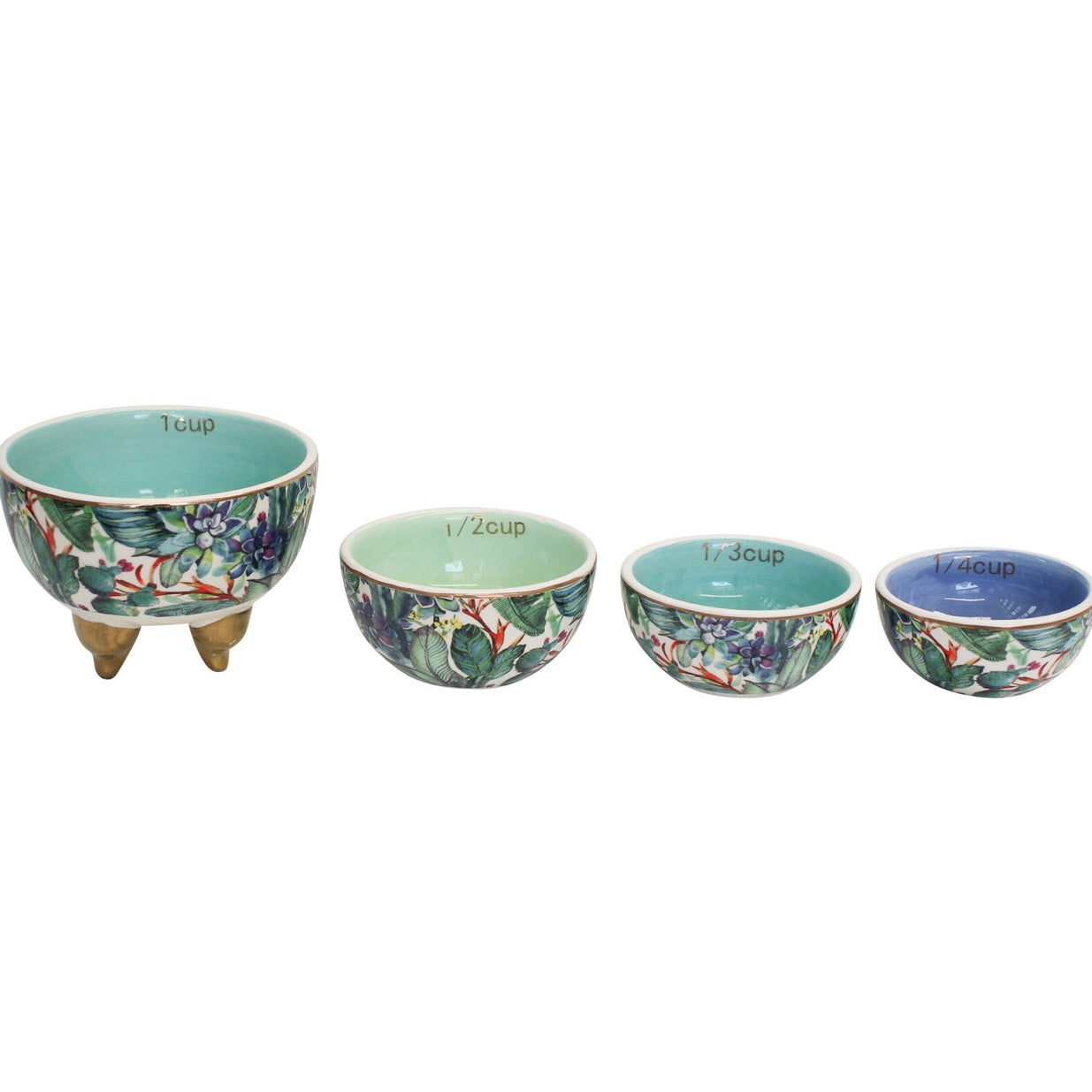 Measuring Cups Tropical | Porcelain | Set of 4 | RESTOCKED