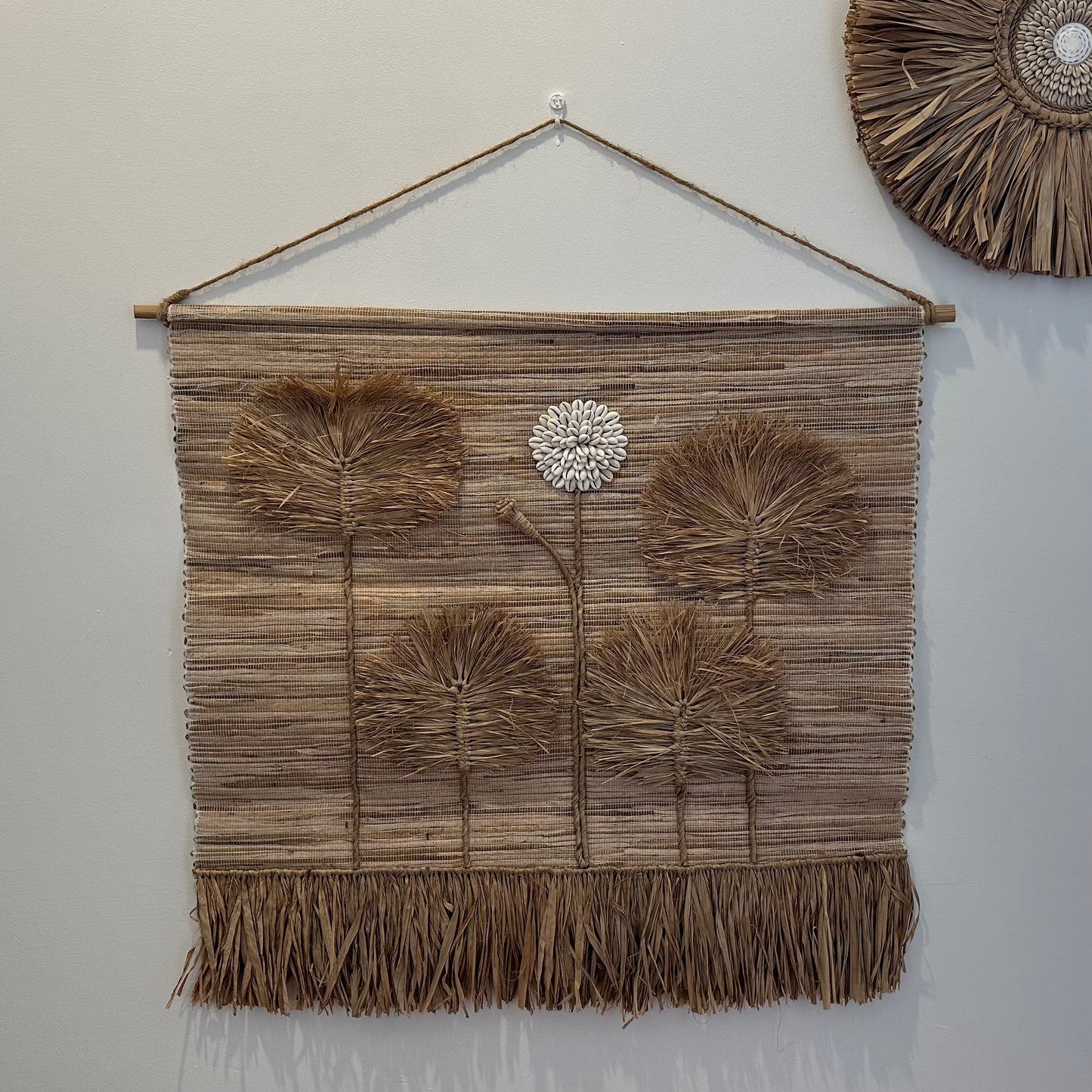 Darcy Natural Boho Wall Hanging | Fringe | Cowrie