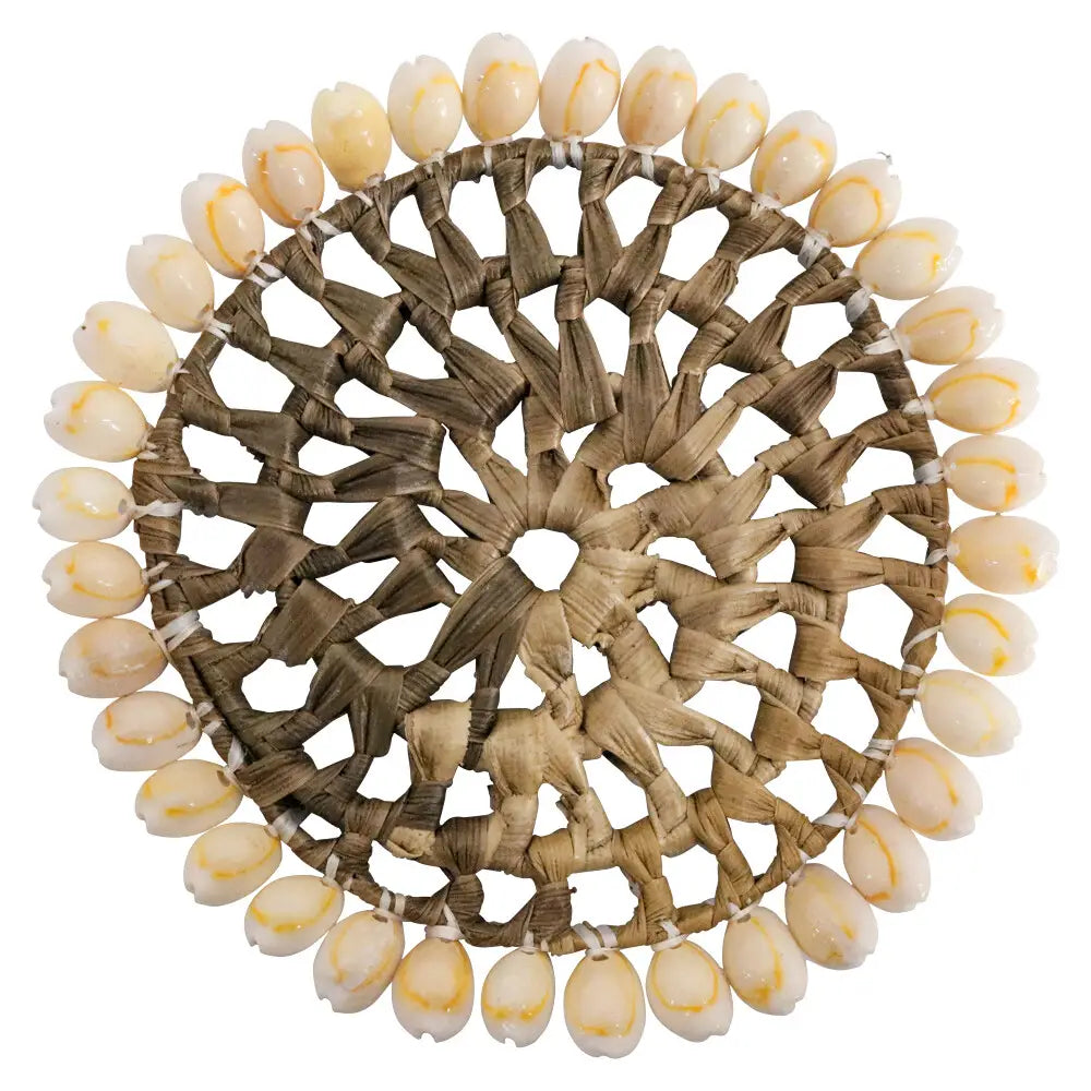 Natural Raffia & Shell | Coaster