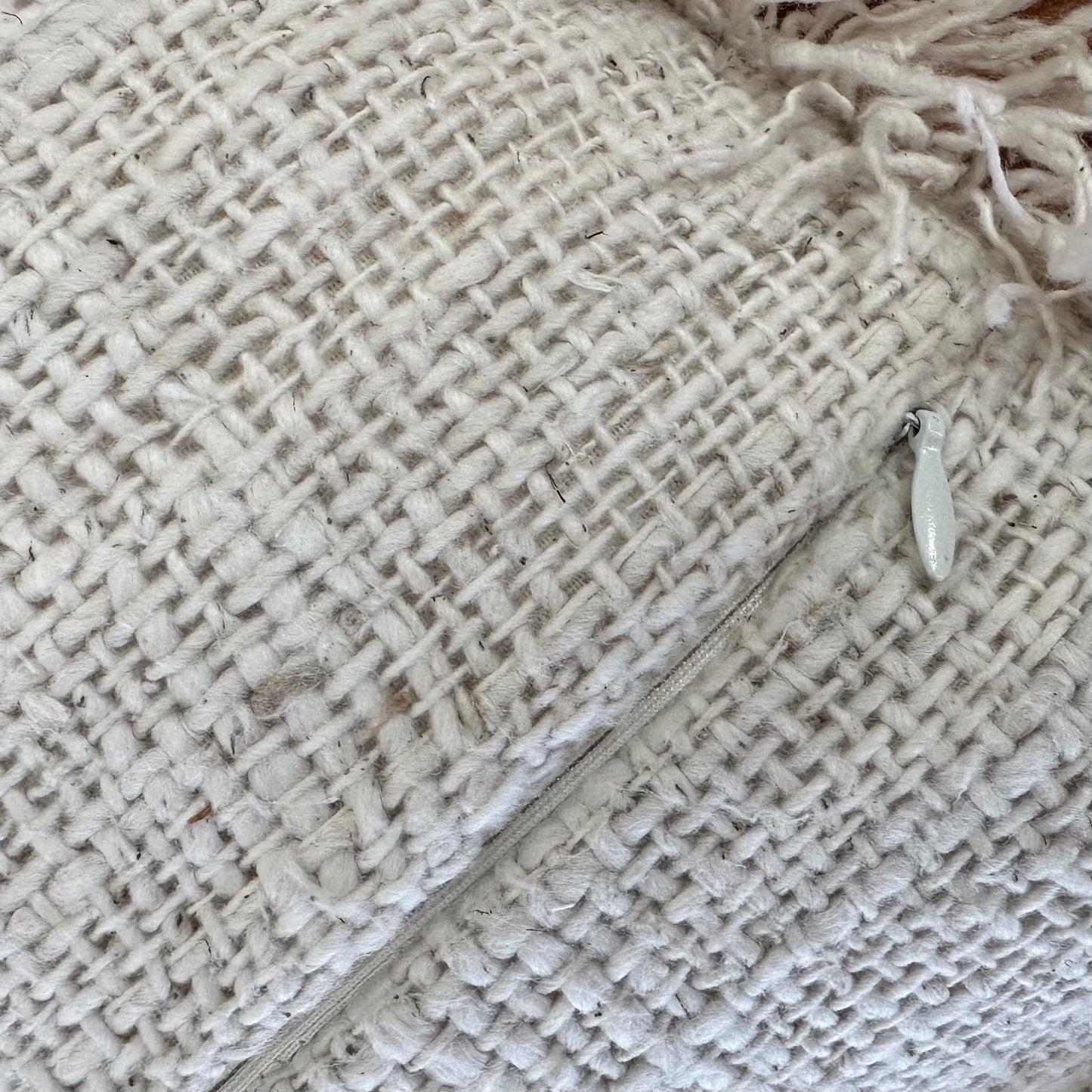 Cali Cotton Slub Palms Cushion Cover | Natural | White Palms