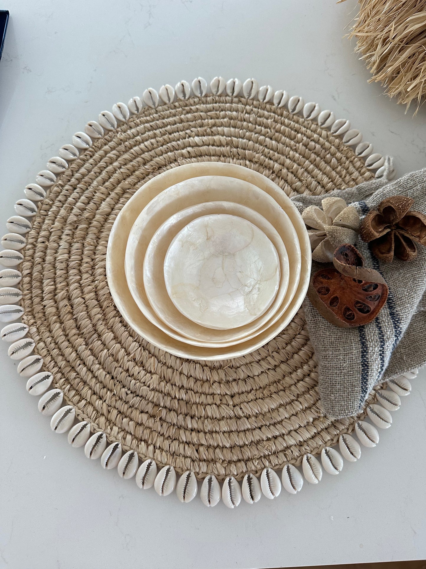 Capiz Shell Bowls | Set of 4 | ONLY 1 SET LEFT