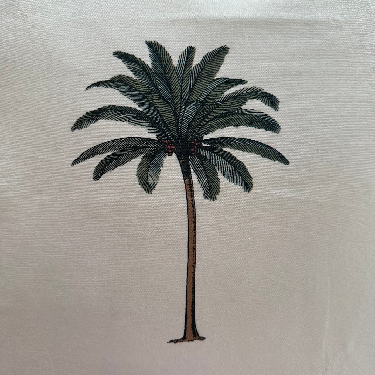 Imperial Palm Tree Cotton Cushion Cover | GREEN