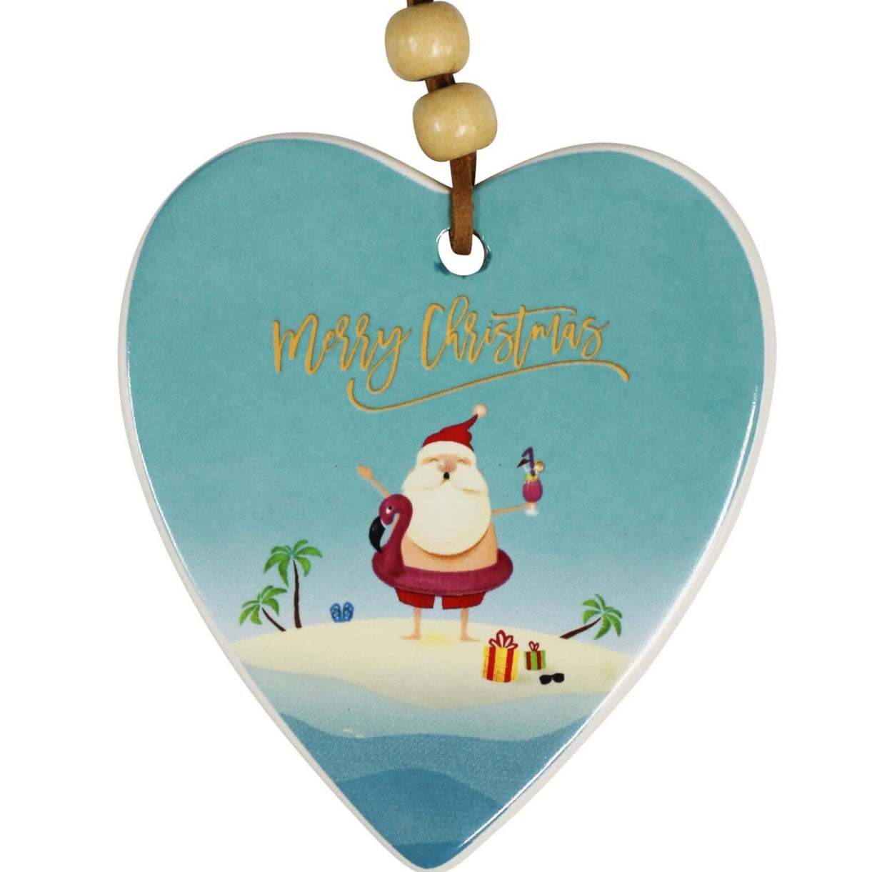 Paradise Santa Hanging Christmas Heart