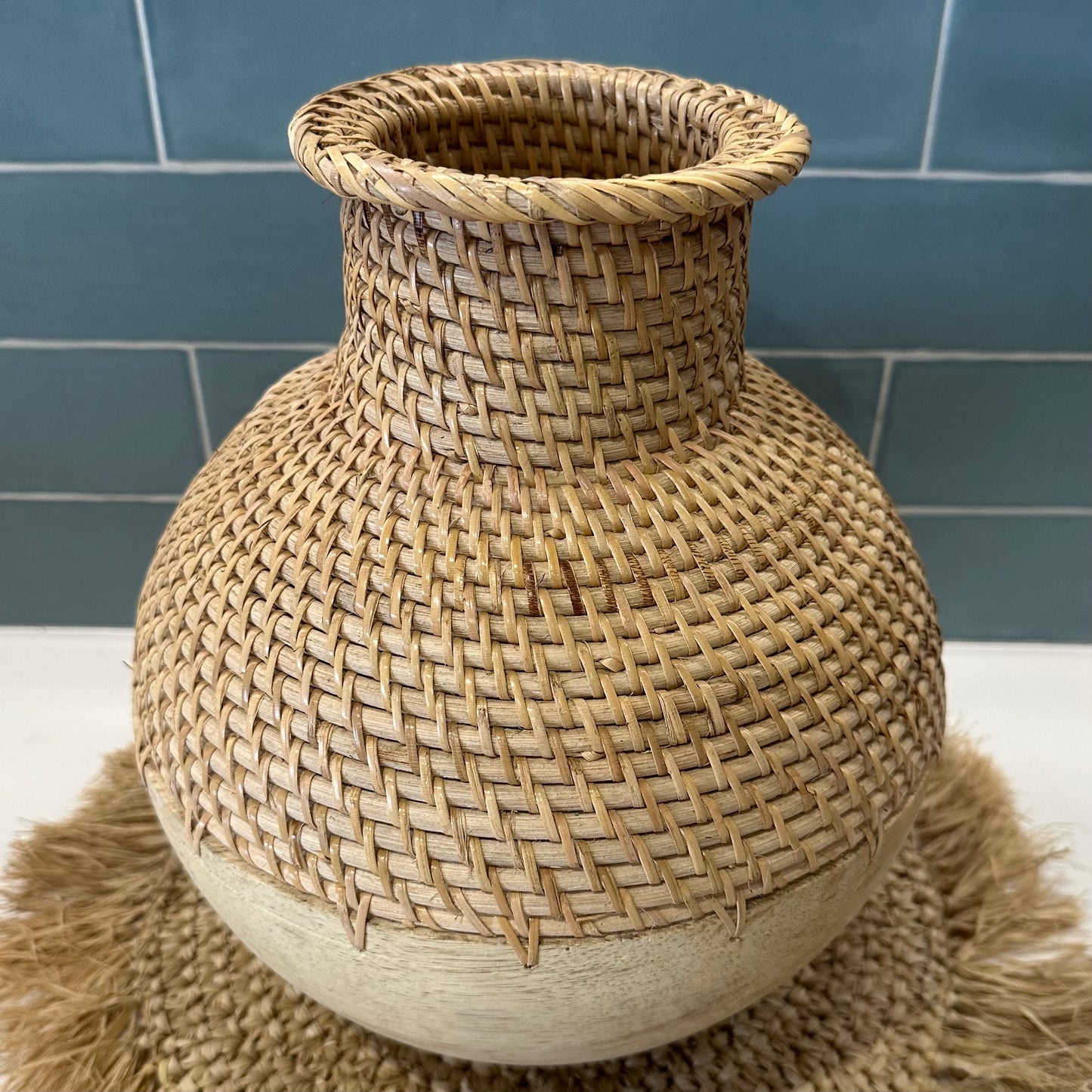 Maka Woven Rattan Pot/Vase | Bleached | LAST 1