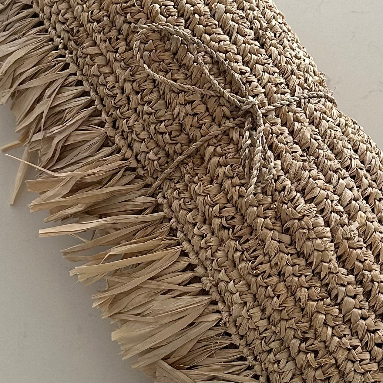 Tahiti Raffia Table/Bed Runner with Fringe | Natural | JUST ARRIVED