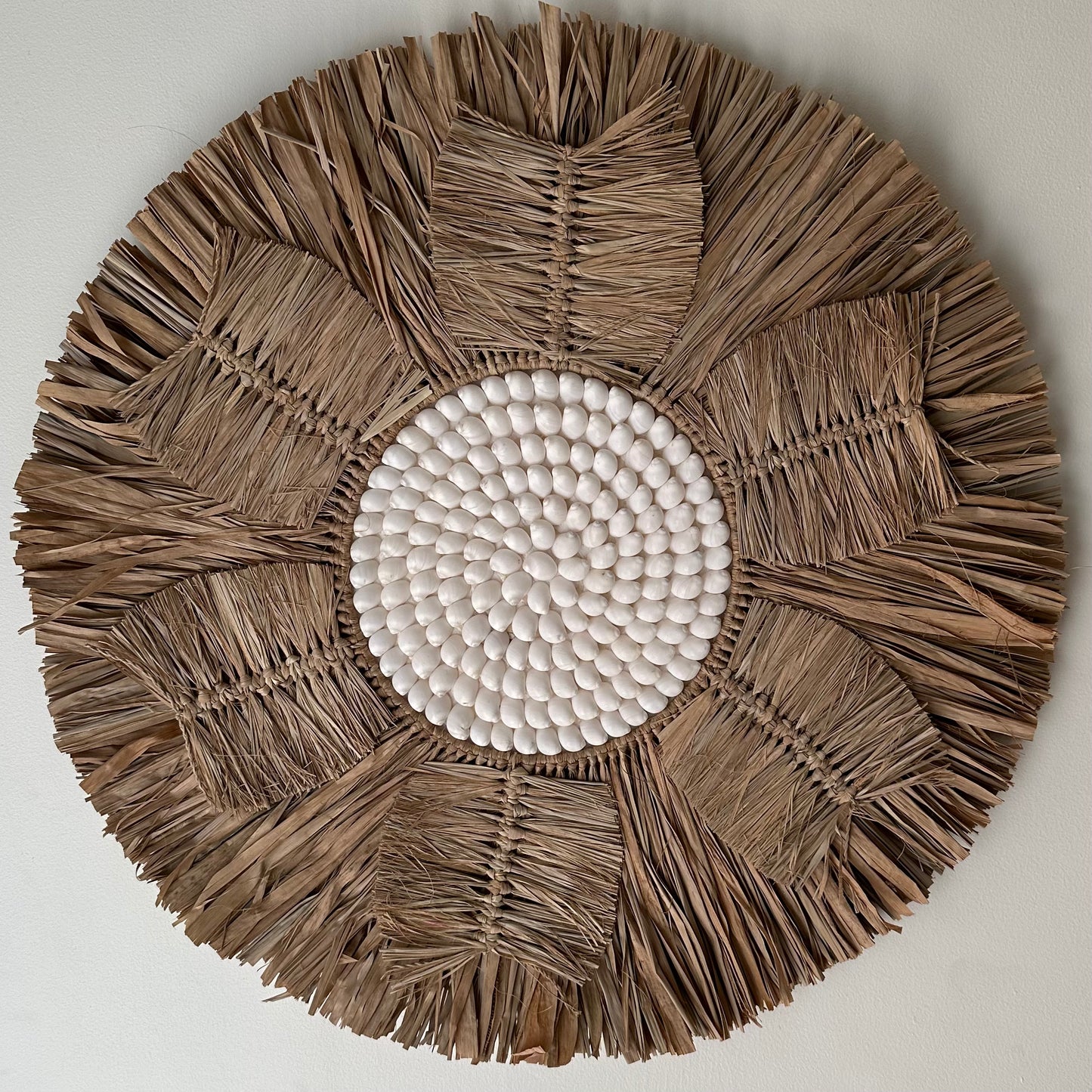 Boho Raffia and Moon Shell Wall Hanging | 2 sizes