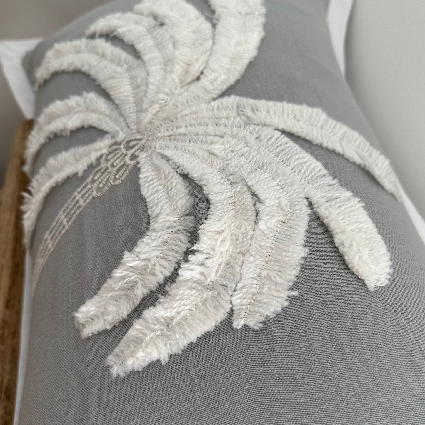 Cotton Tufted Palm Cushion Cover | Grey | Lumbar