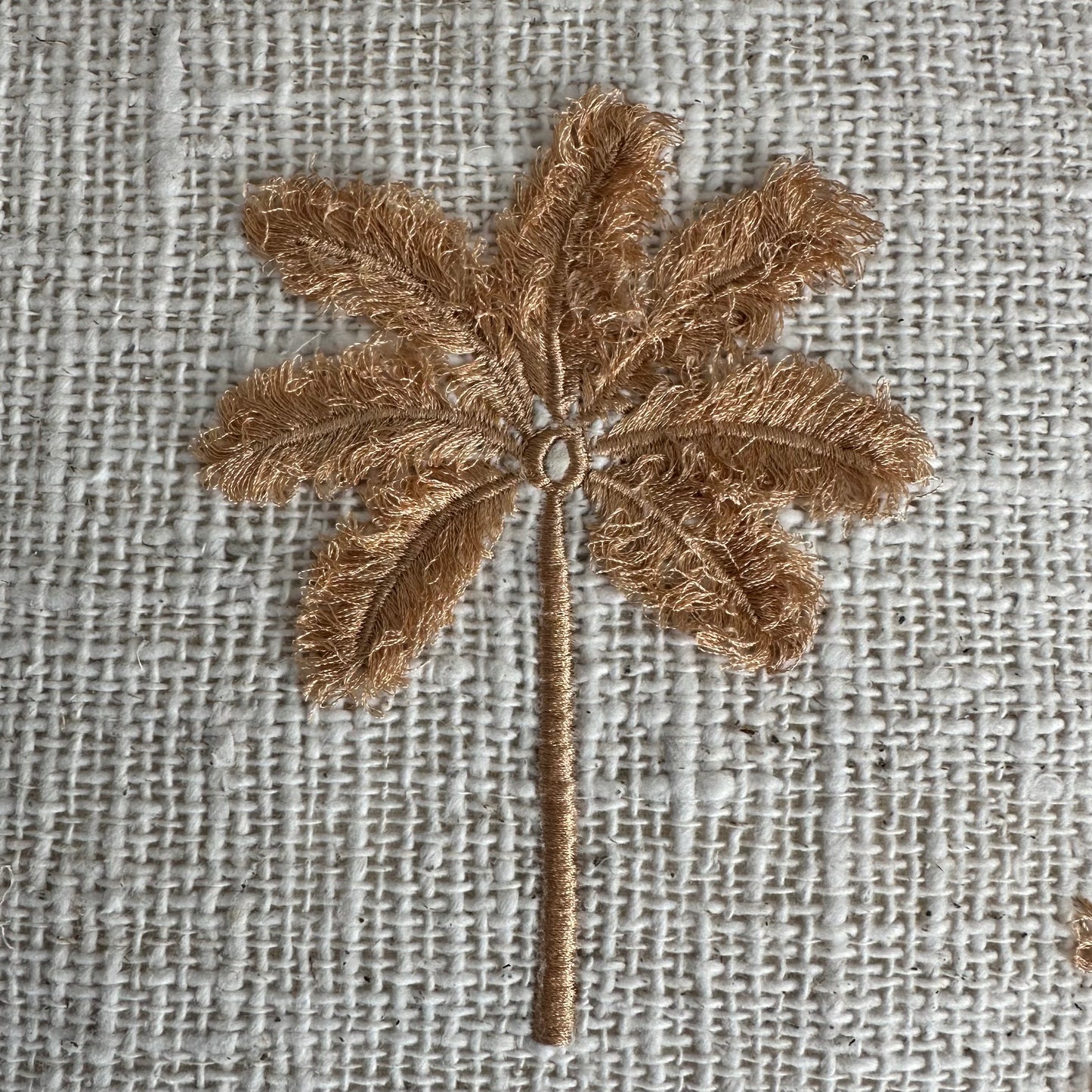 Cali Cotton Slub Palms Cushion Cover | Natural | Toffee Palms