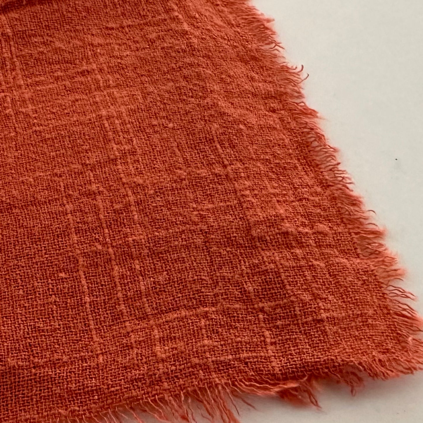 Table Runner Organic Cotton Frayed Edge | BURNT ORANGE