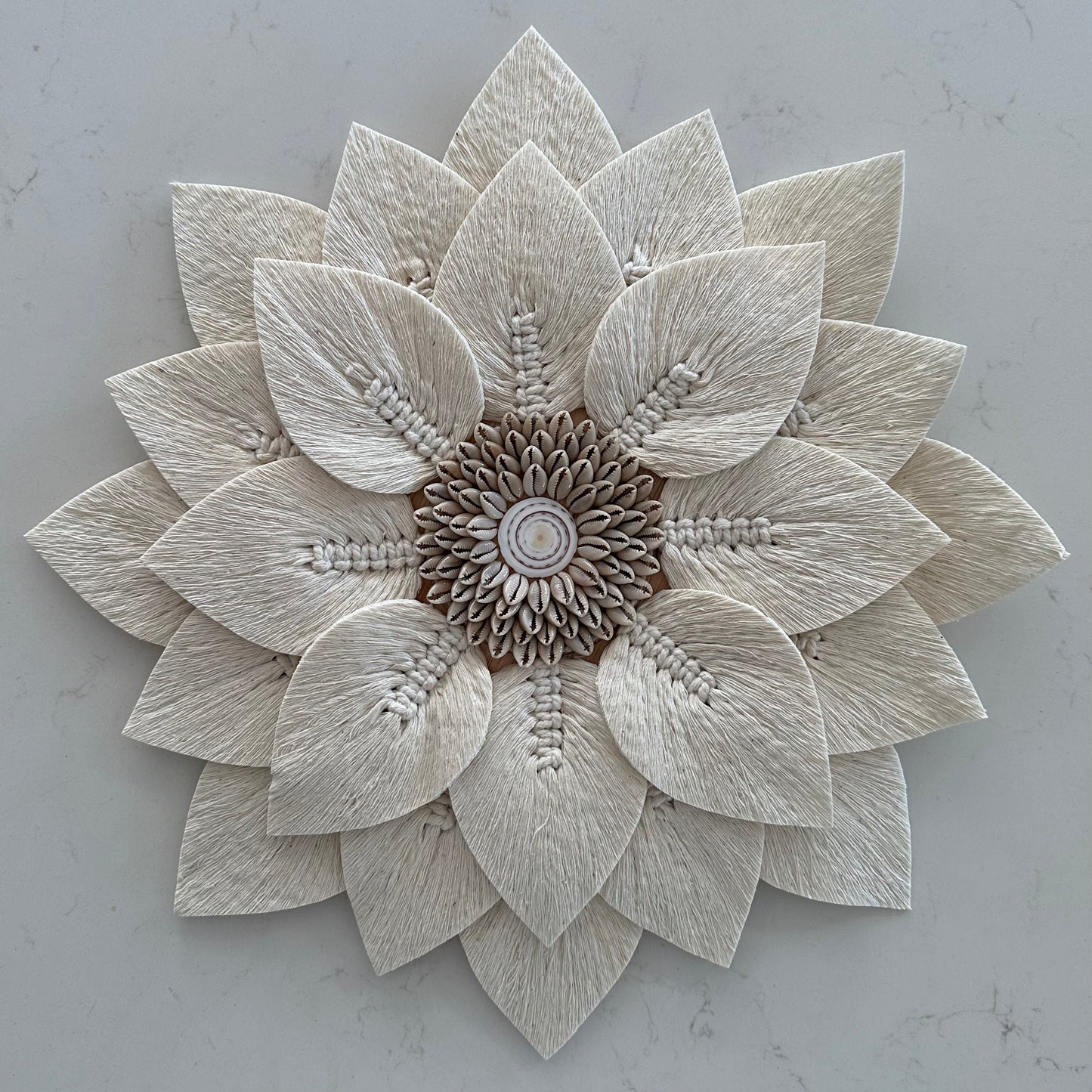 BoHo Lotus Flower Macrame Juju Wall Hanging | COWRIE | 2 sizes