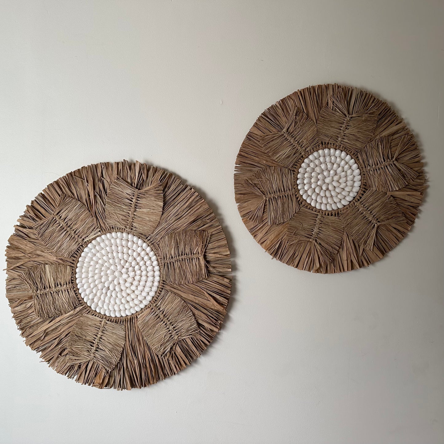 Boho Raffia and Moon Shell Wall Hanging | 2 sizes