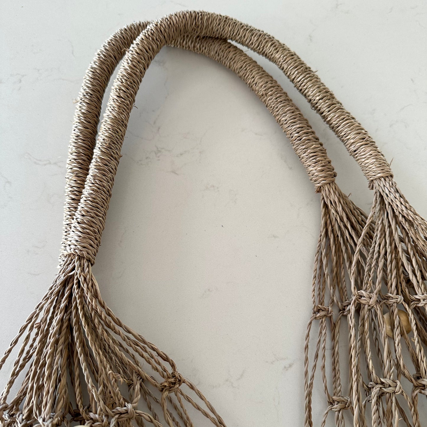 Boho Natural Beach/Shopping Bag/Tote | Seagrass | Beads