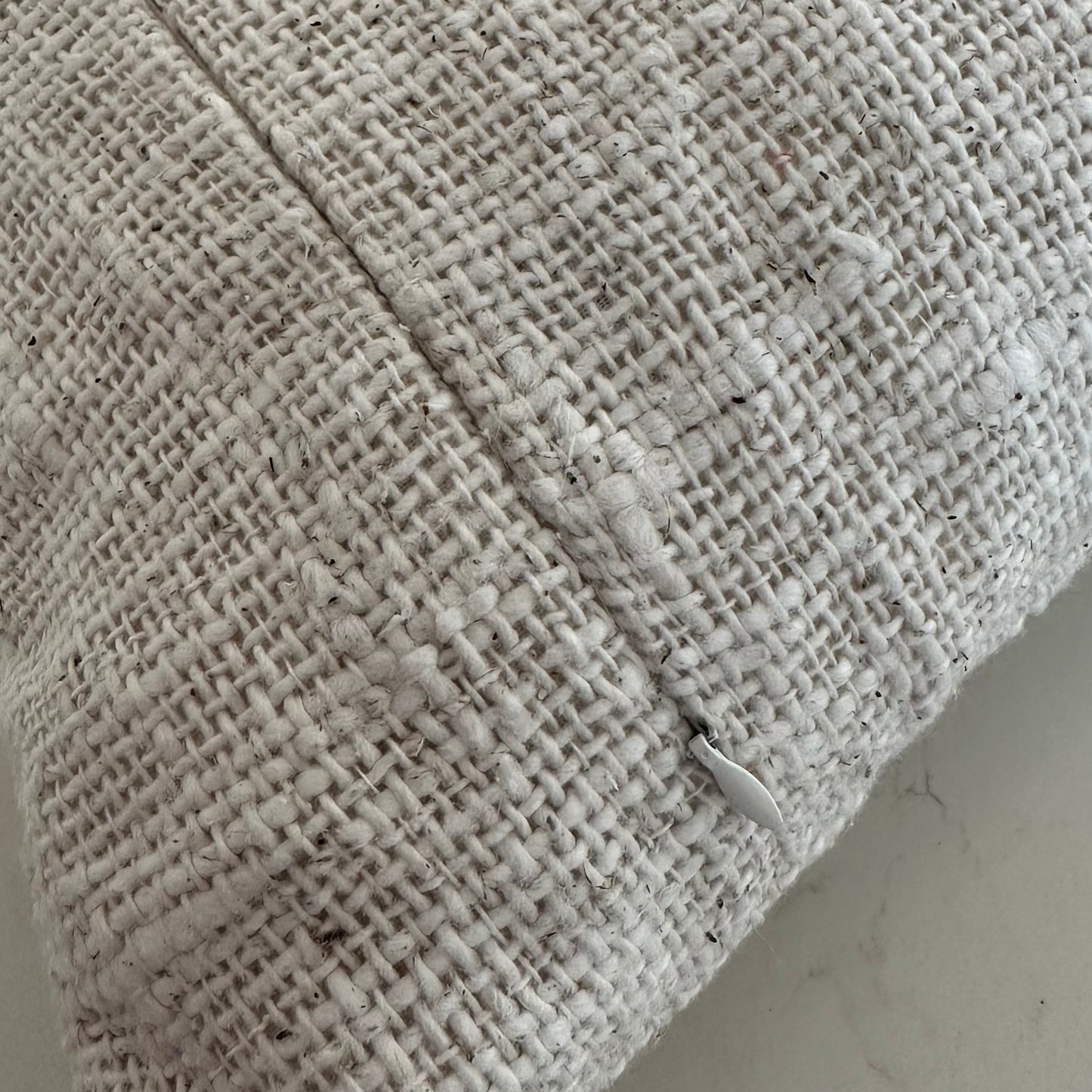 Surfside Natural Slub Cotton Palm Cushion Cover | Stitching