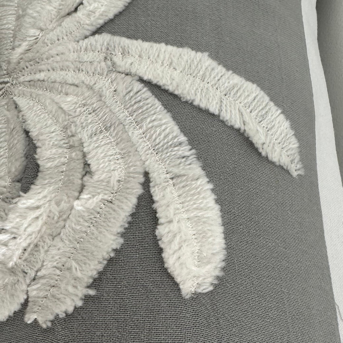Cotton Tufted Palm Cushion Cover | Grey | Lumbar