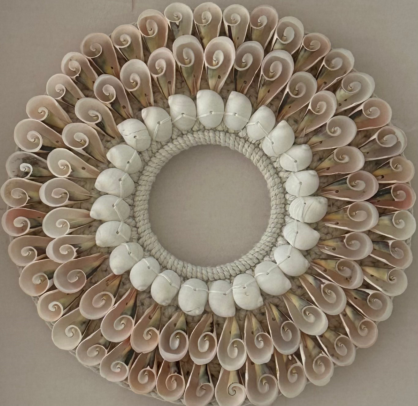 Boho Framed Wall Art | Shell Halo | Trumpet + Moon Shells
